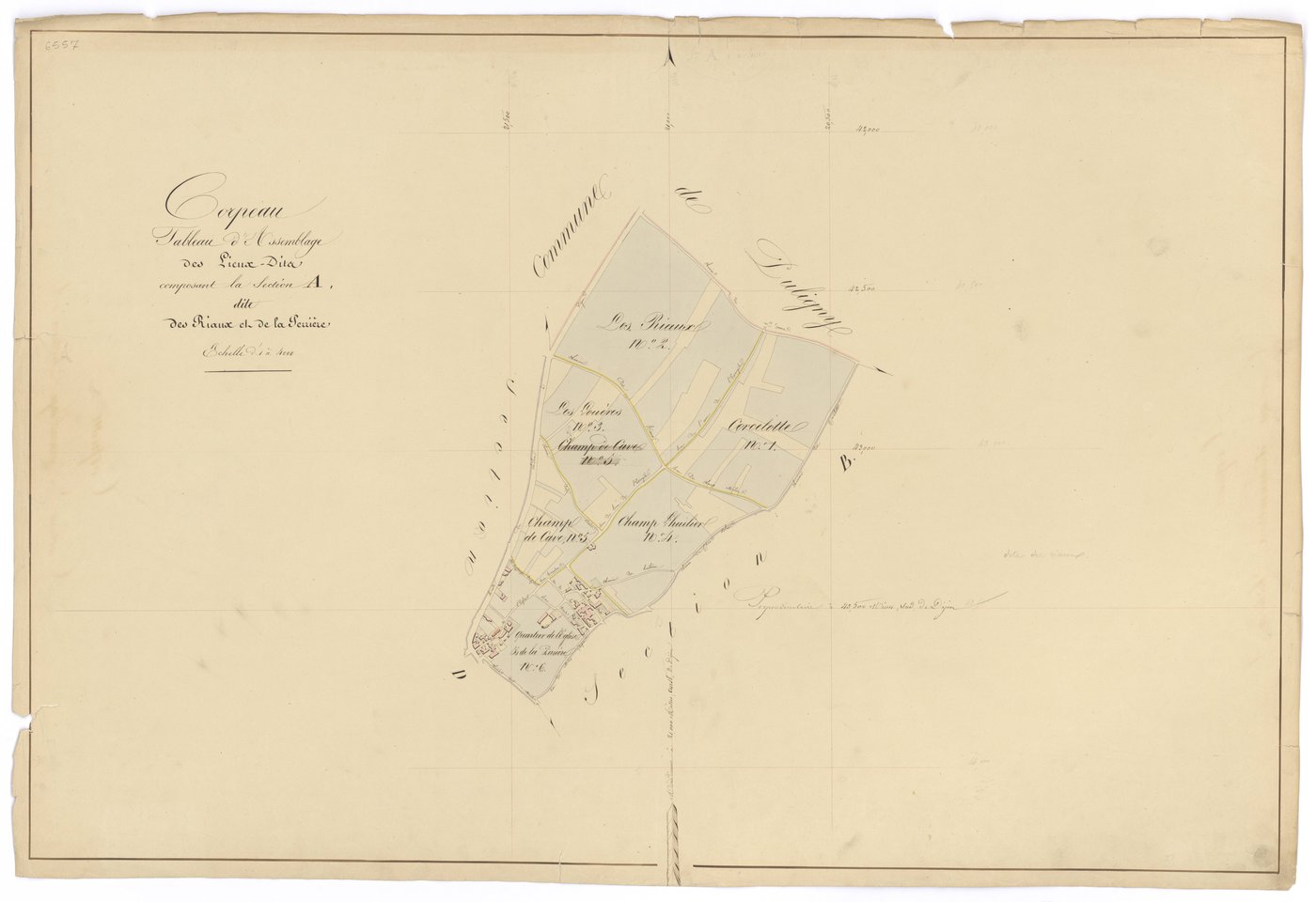 Corpeau - Section A (tableau d'assemblage) - 3 P PLAN 203/2