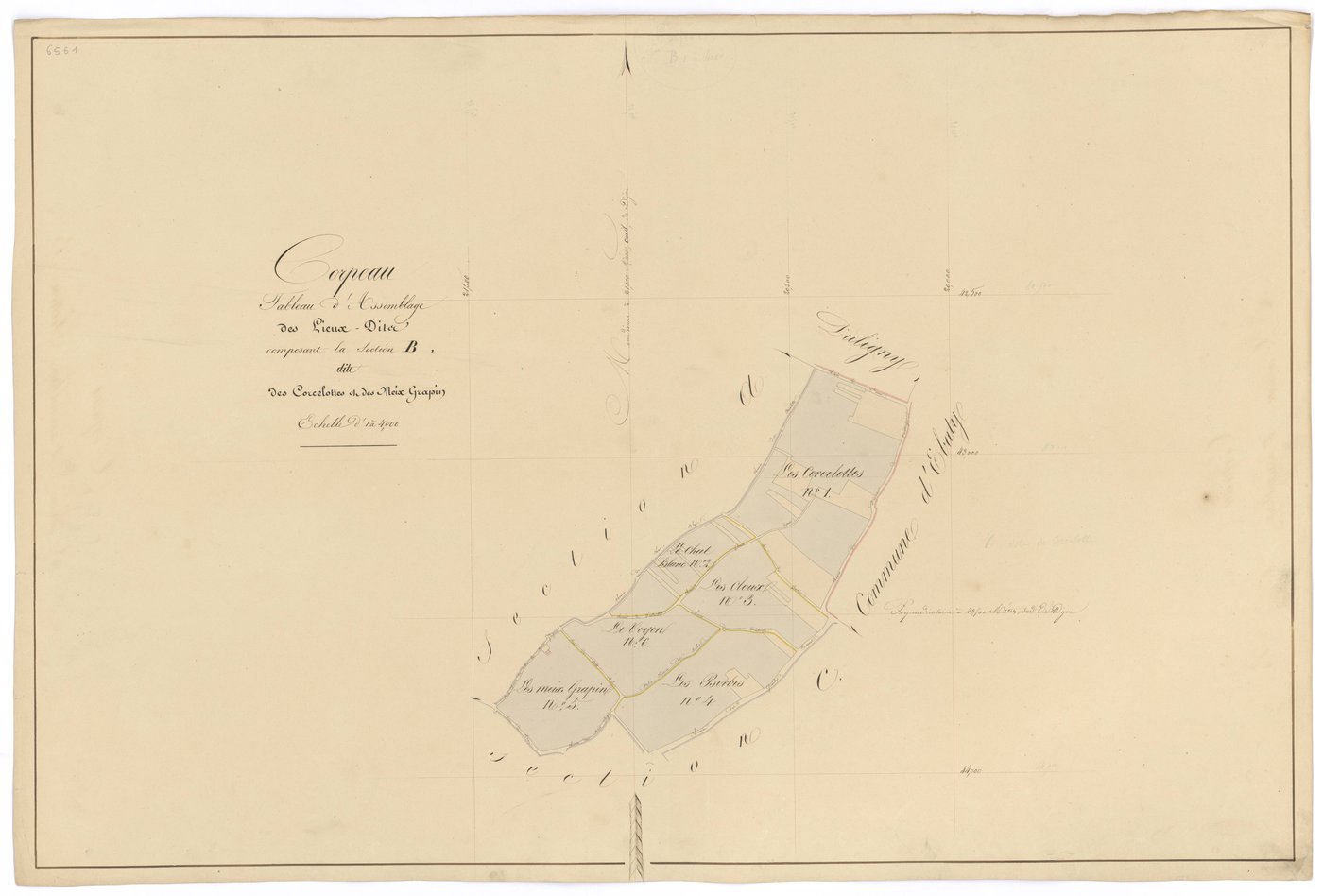 Corpeau - Section B (tableau d'assemblage) - 3 P PLAN 203/6
