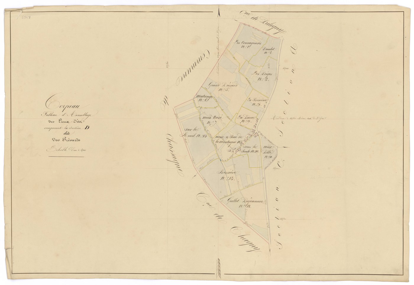 Corpeau - Section D (tableau d'assemblage) - 3 P PLAN 203/12