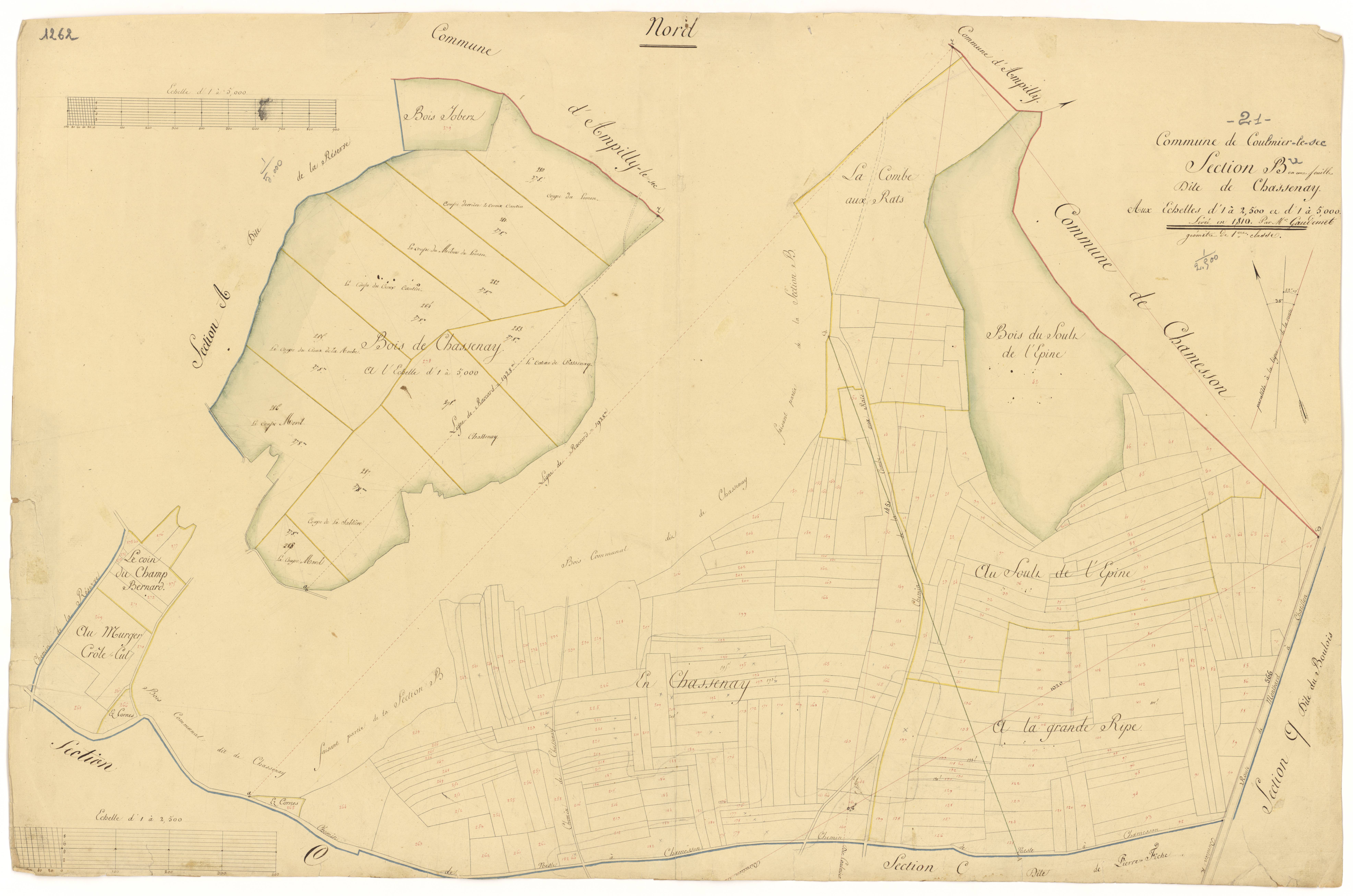 Coulmier-le-Sec - Section B - 3 P PLAN 208/3