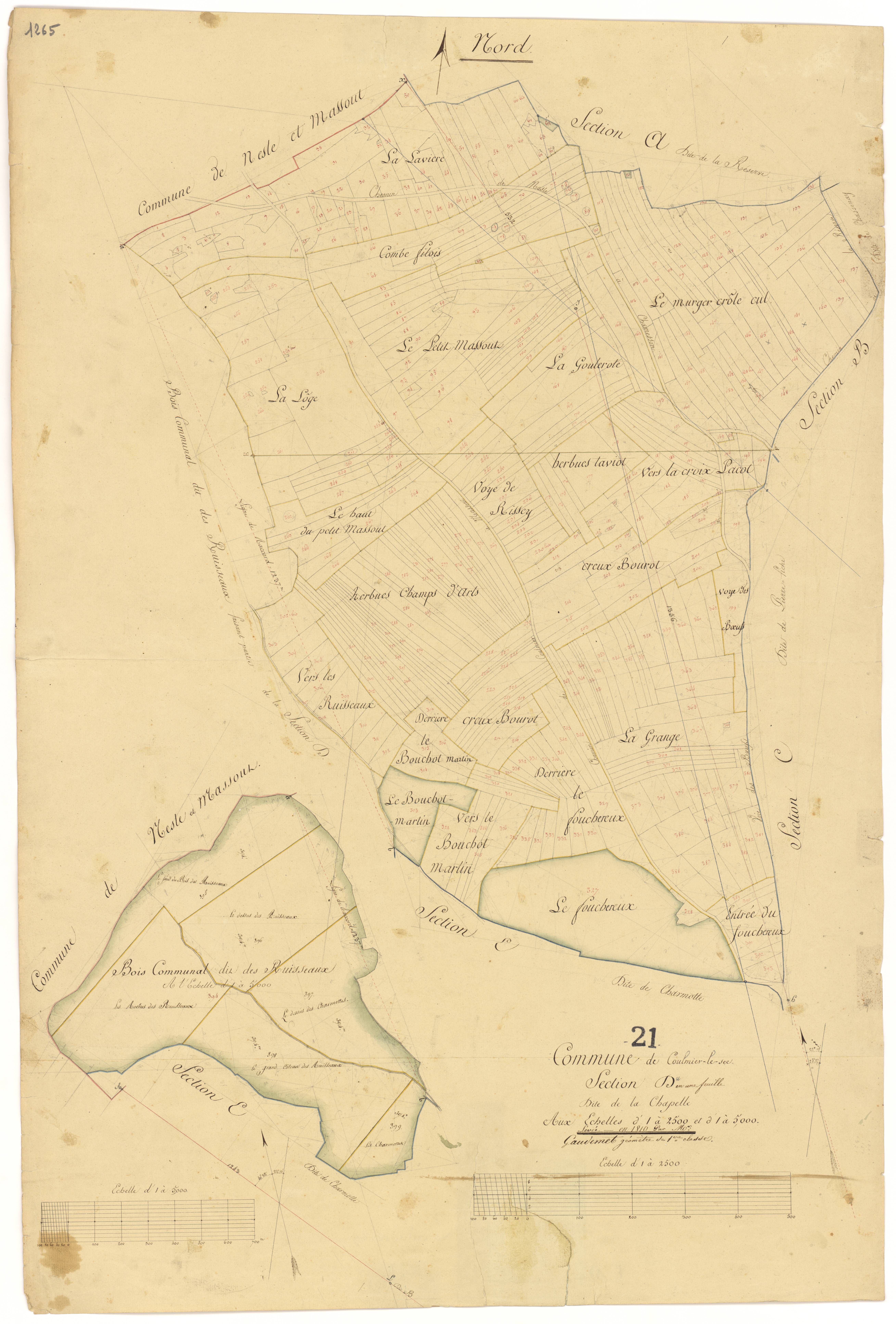 Coulmier-le-Sec - Section D - 3 P PLAN 208/6