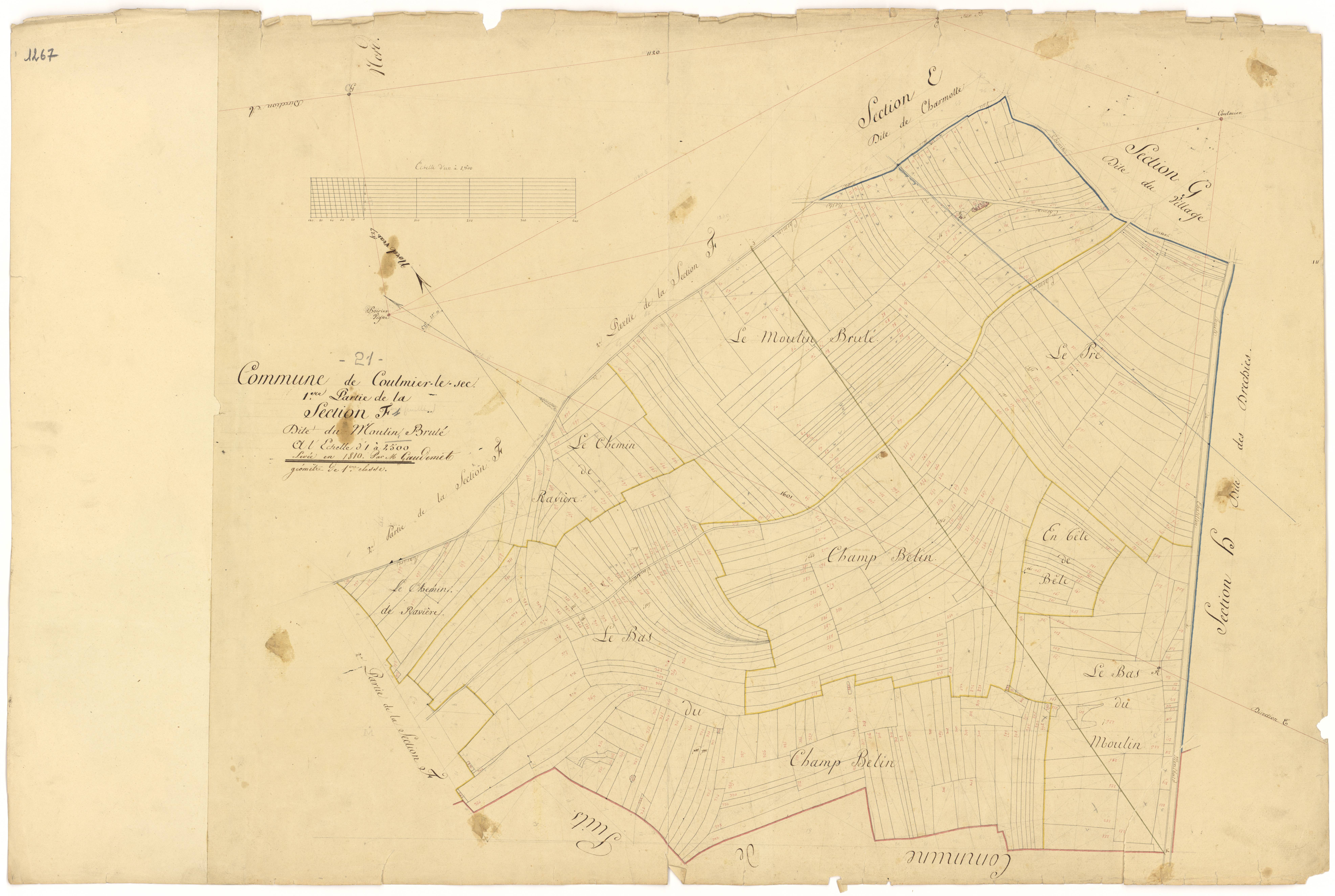 Coulmier-le-Sec - Section F1 - 3 P PLAN 208/8