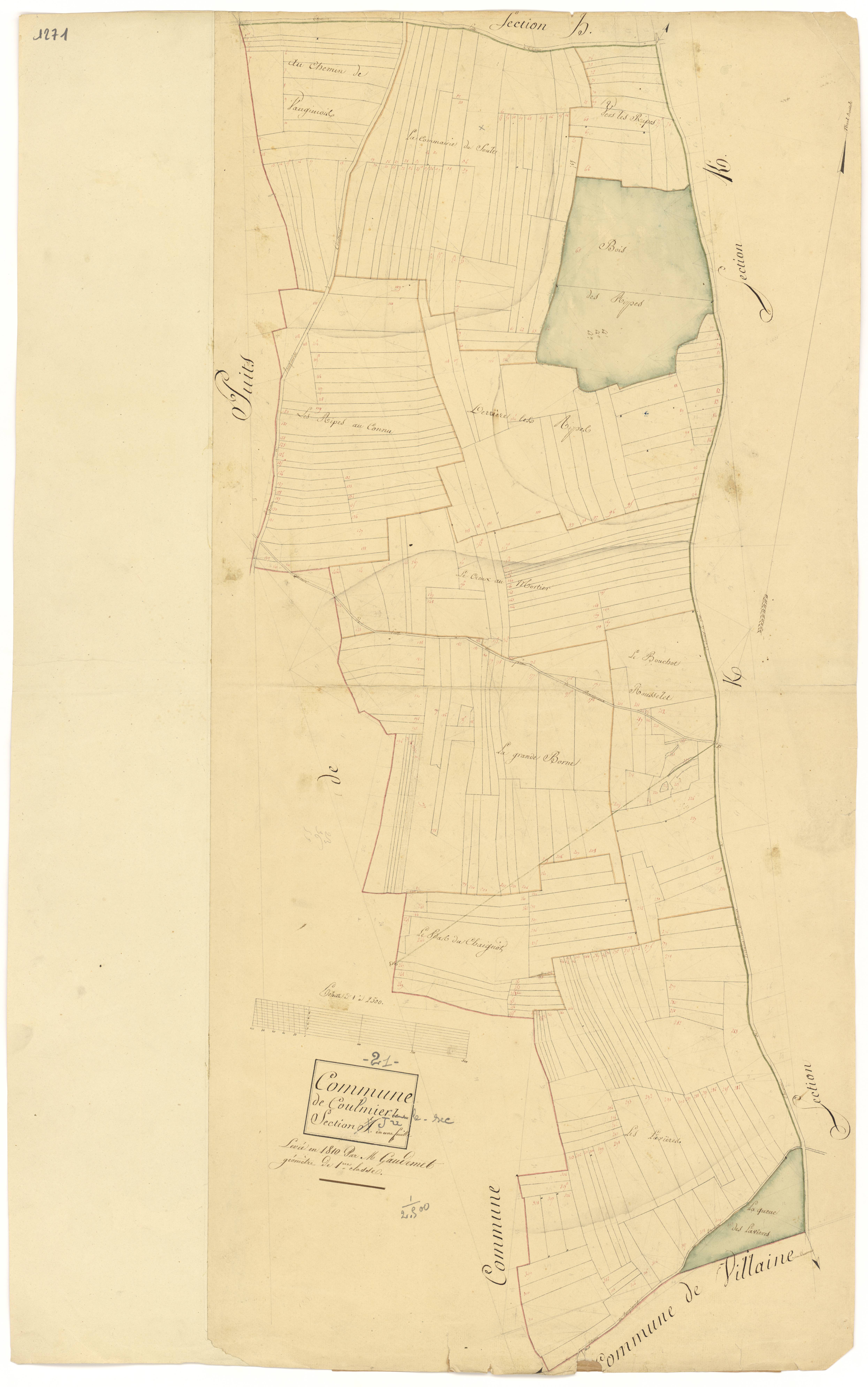 Coulmier-le-Sec - Section J - 3 P PLAN 208/12