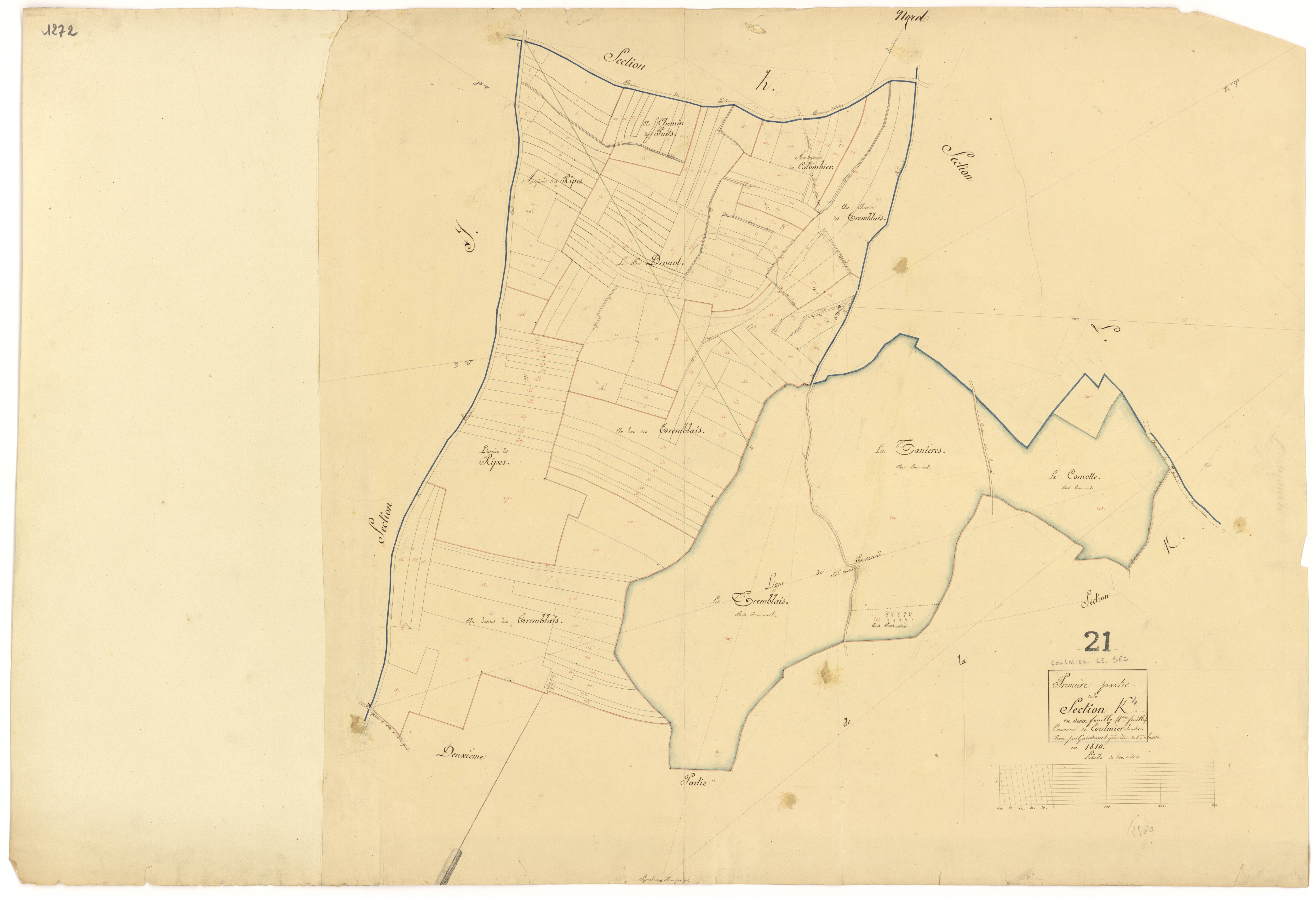 Coulmier-le-Sec - Section K1 - 3 P PLAN 208/13