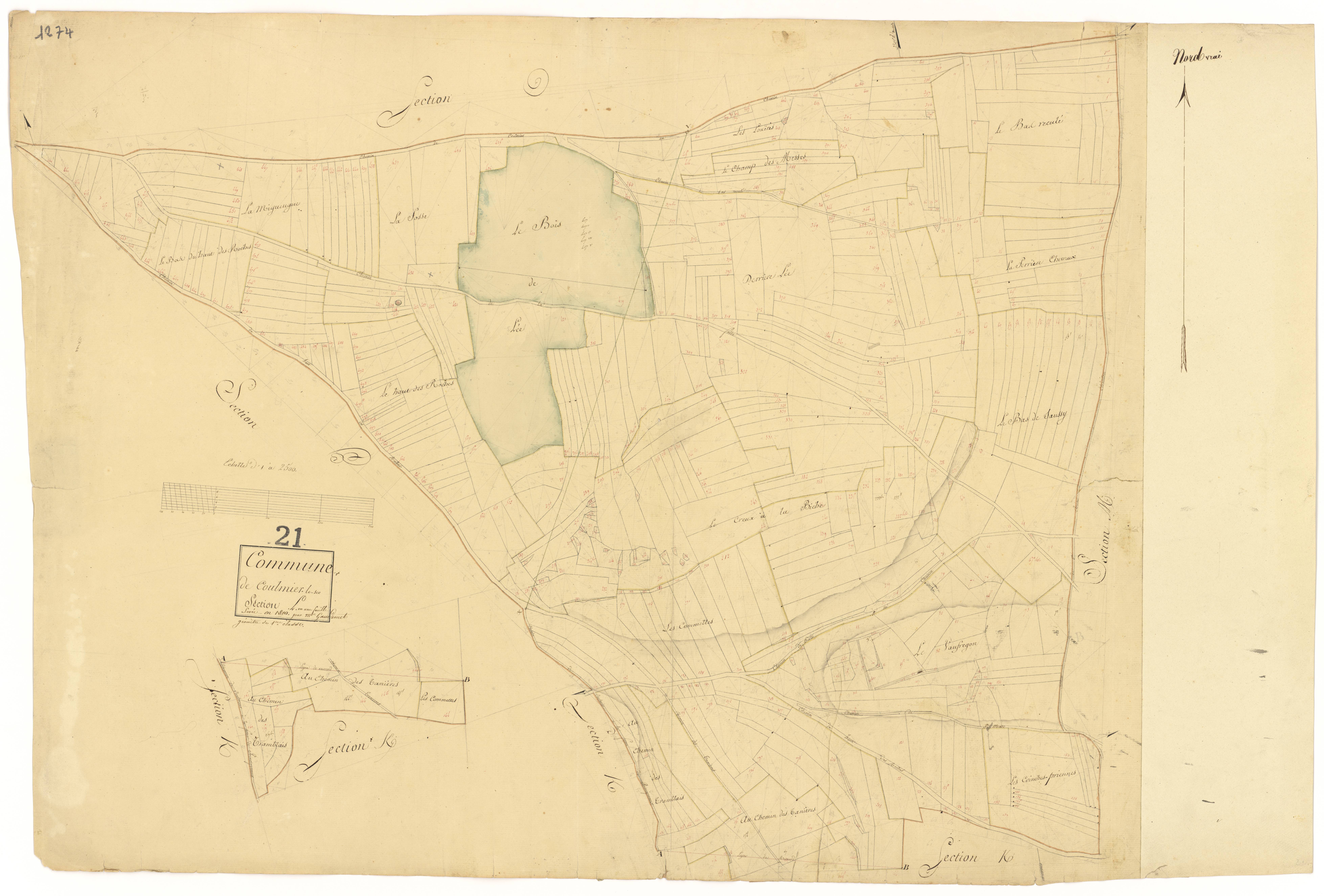 Coulmier-le-Sec - Section L - 3 P PLAN 208/15