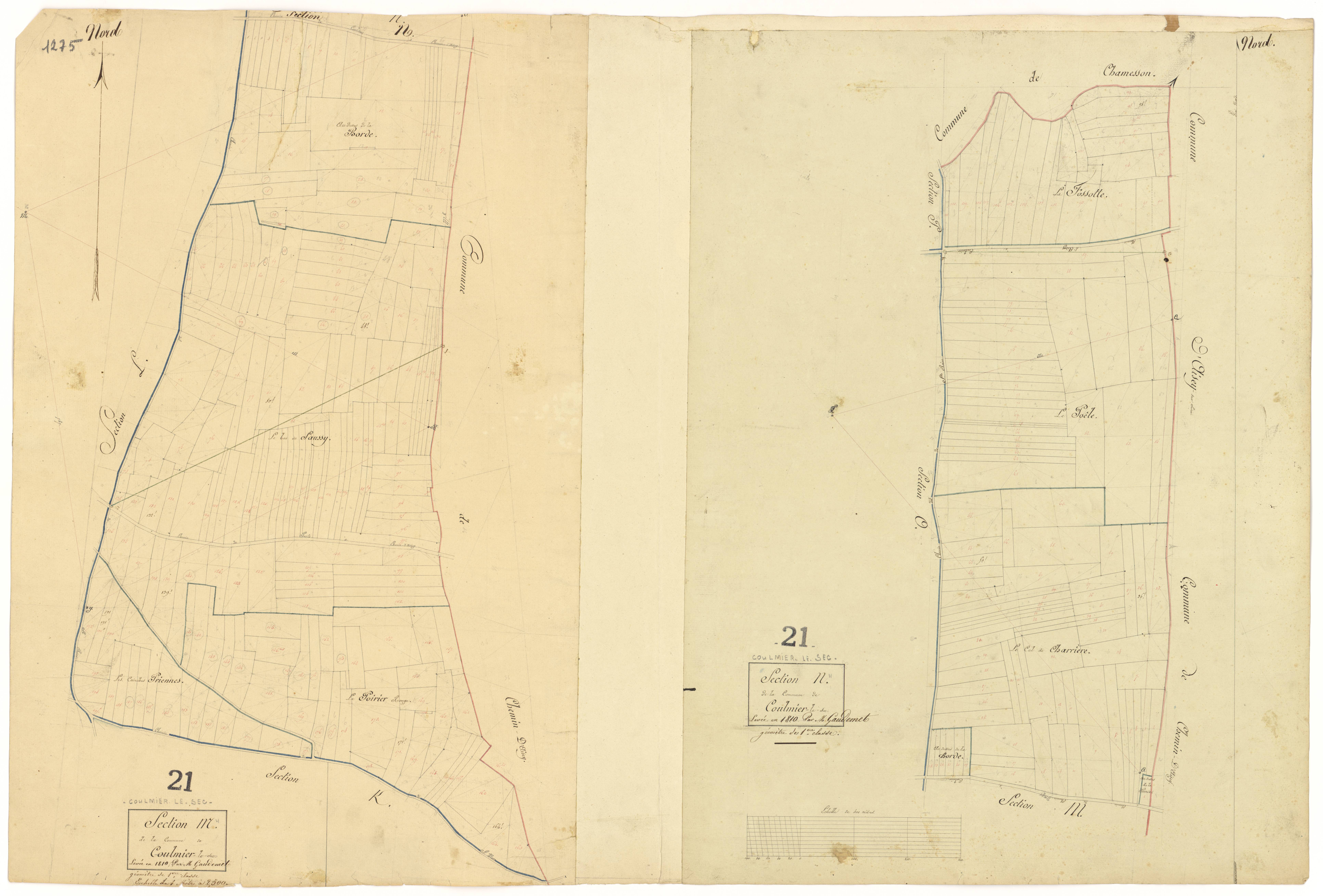Coulmier-le-Sec - Sections M et N - 3 P PLAN 208/16