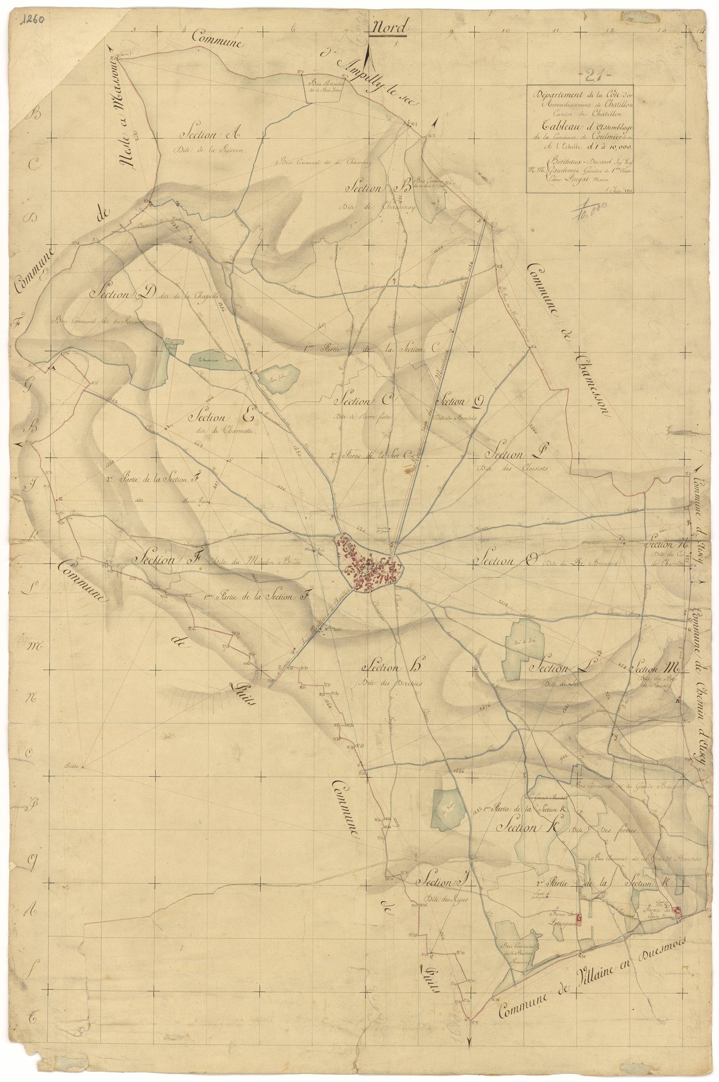 Coulmier-le-Sec - Tableau d'assemblage - 3 P PLAN 208/1