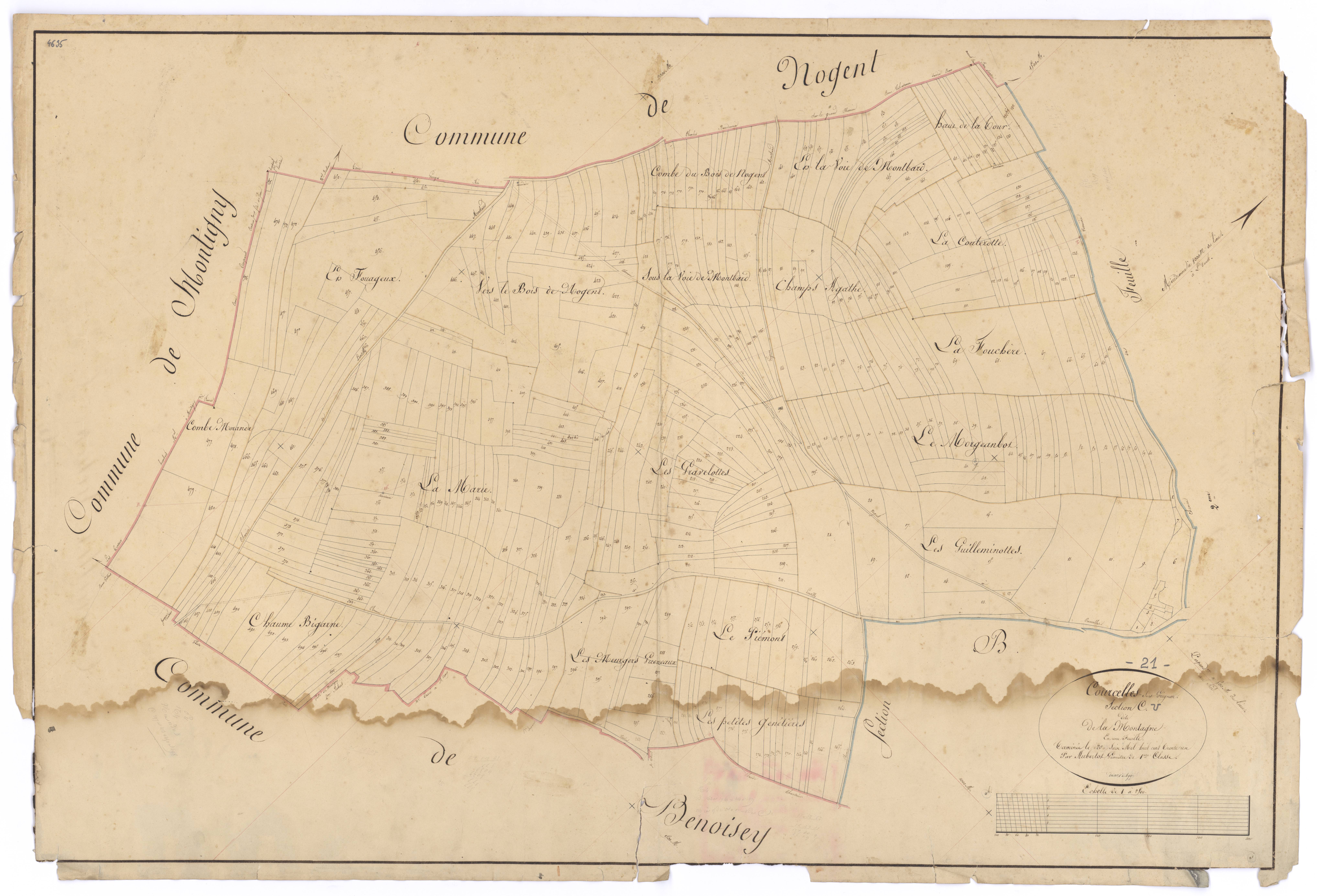 Courcelles-lès-Montbard - Section C - 3 P PLAN 211/5