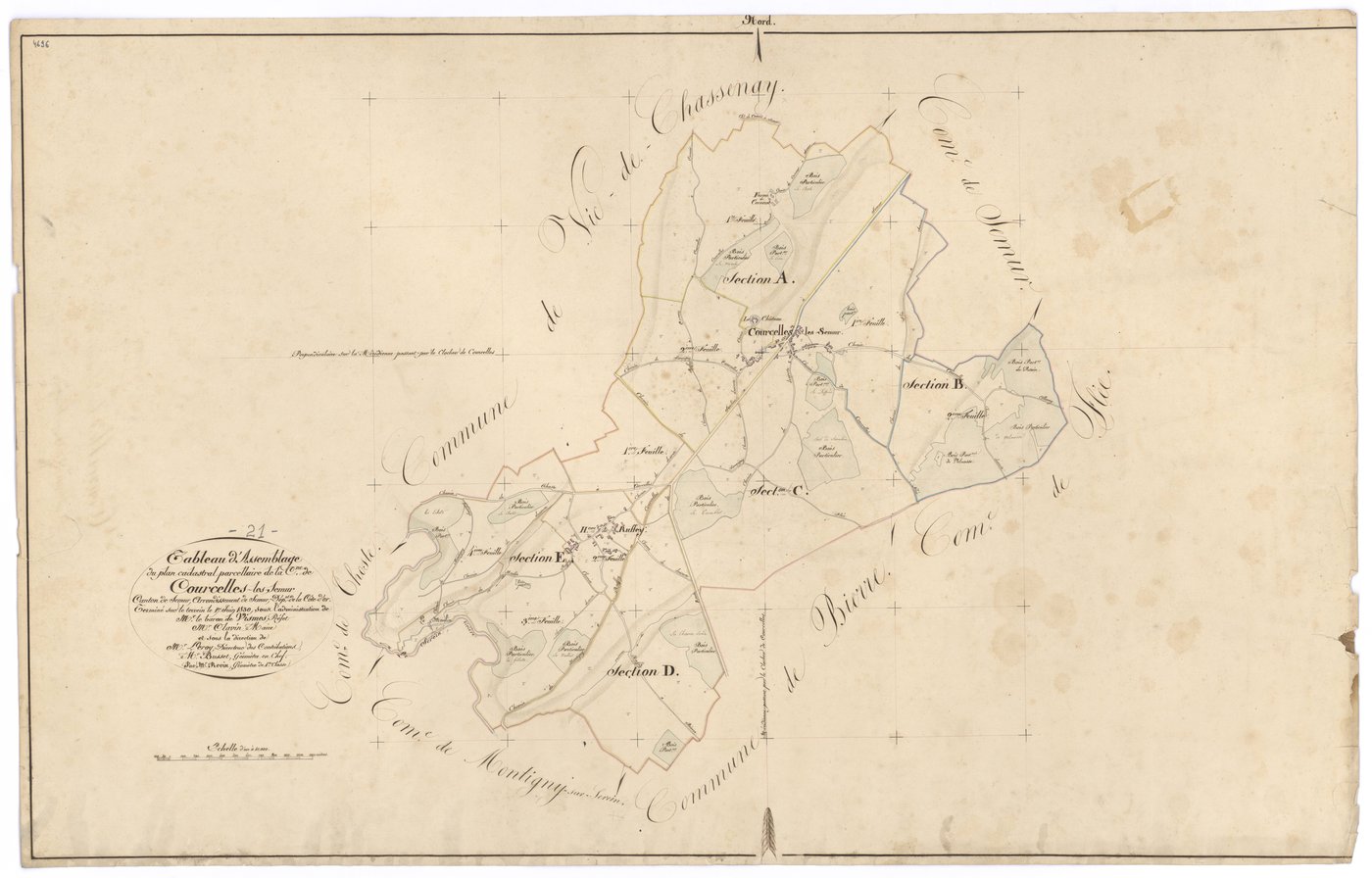 Courcelles-lès-Semur - Tableau d'assemblage - 3 P PLAN 212/1
