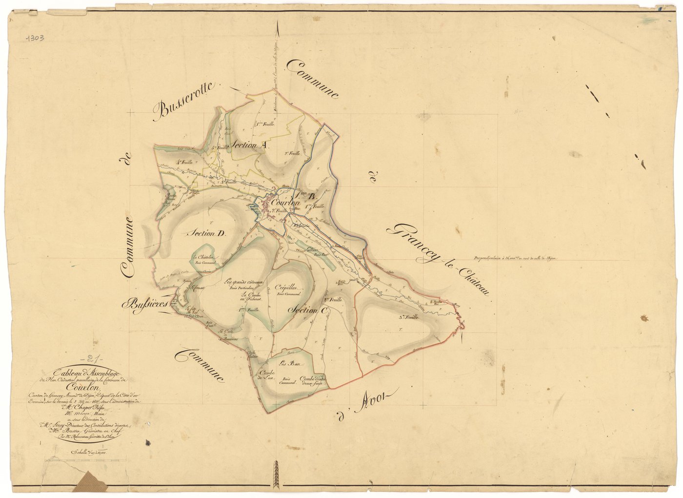 Courlon - Tableau d'assemblage - 3 P PLAN 215/1