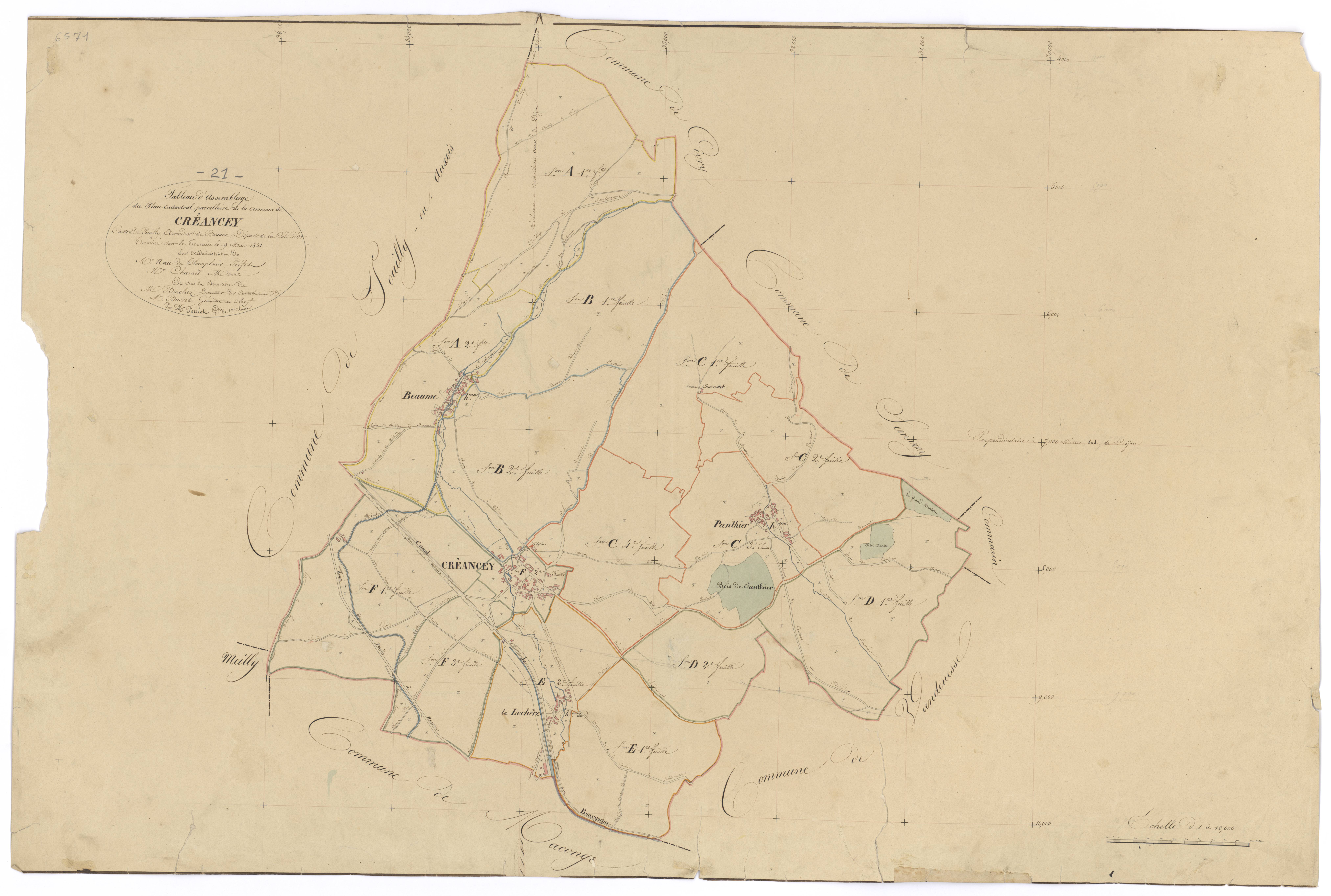 Créancey - Tableau d'assemblage - 3 P PLAN 218/1