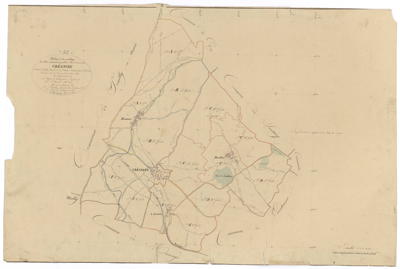 Créancey - Tableau d'assemblage - 3 P PLAN 218/1