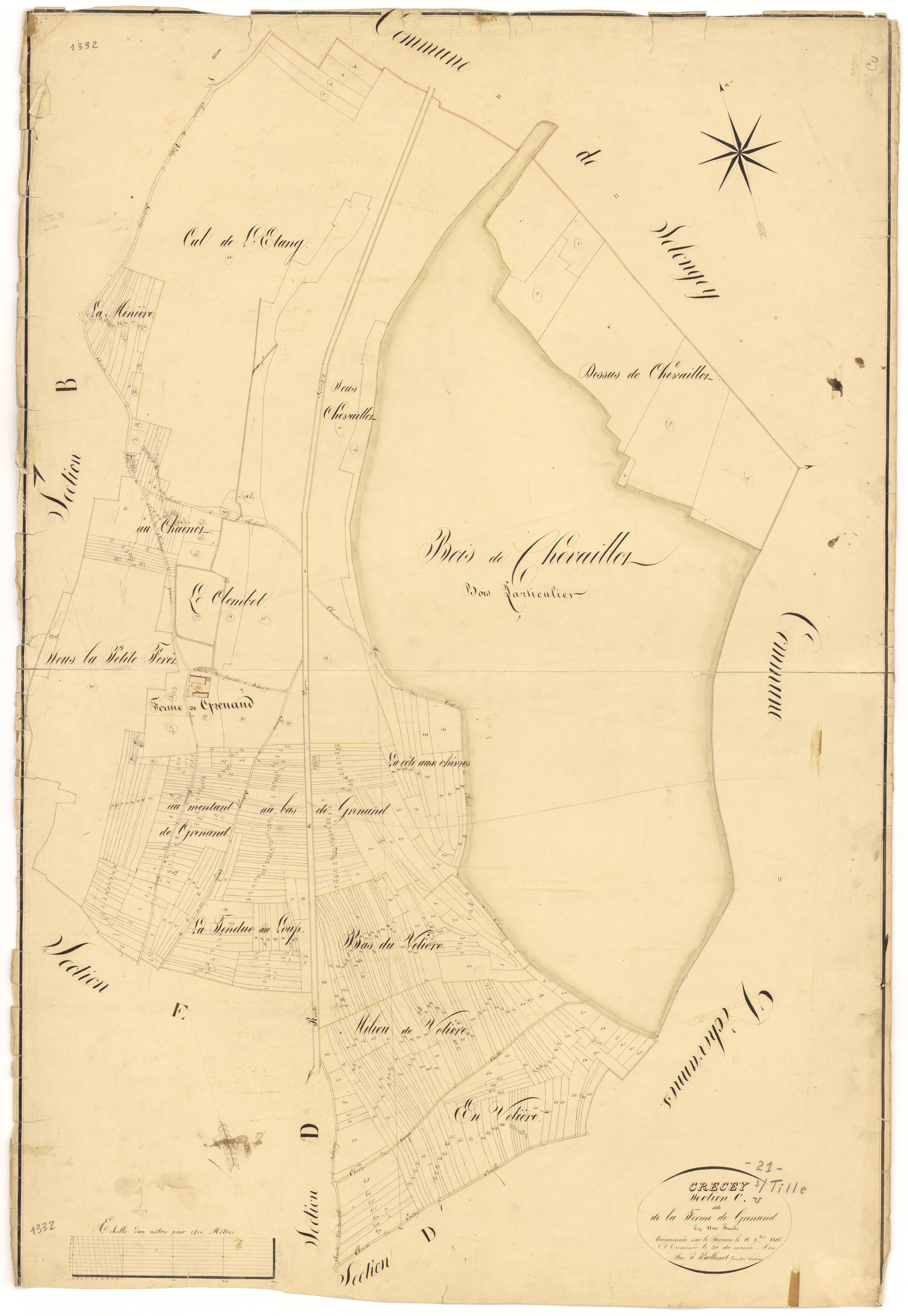Crécey-sur-Tille - Section C - 3 P PLAN 219/5