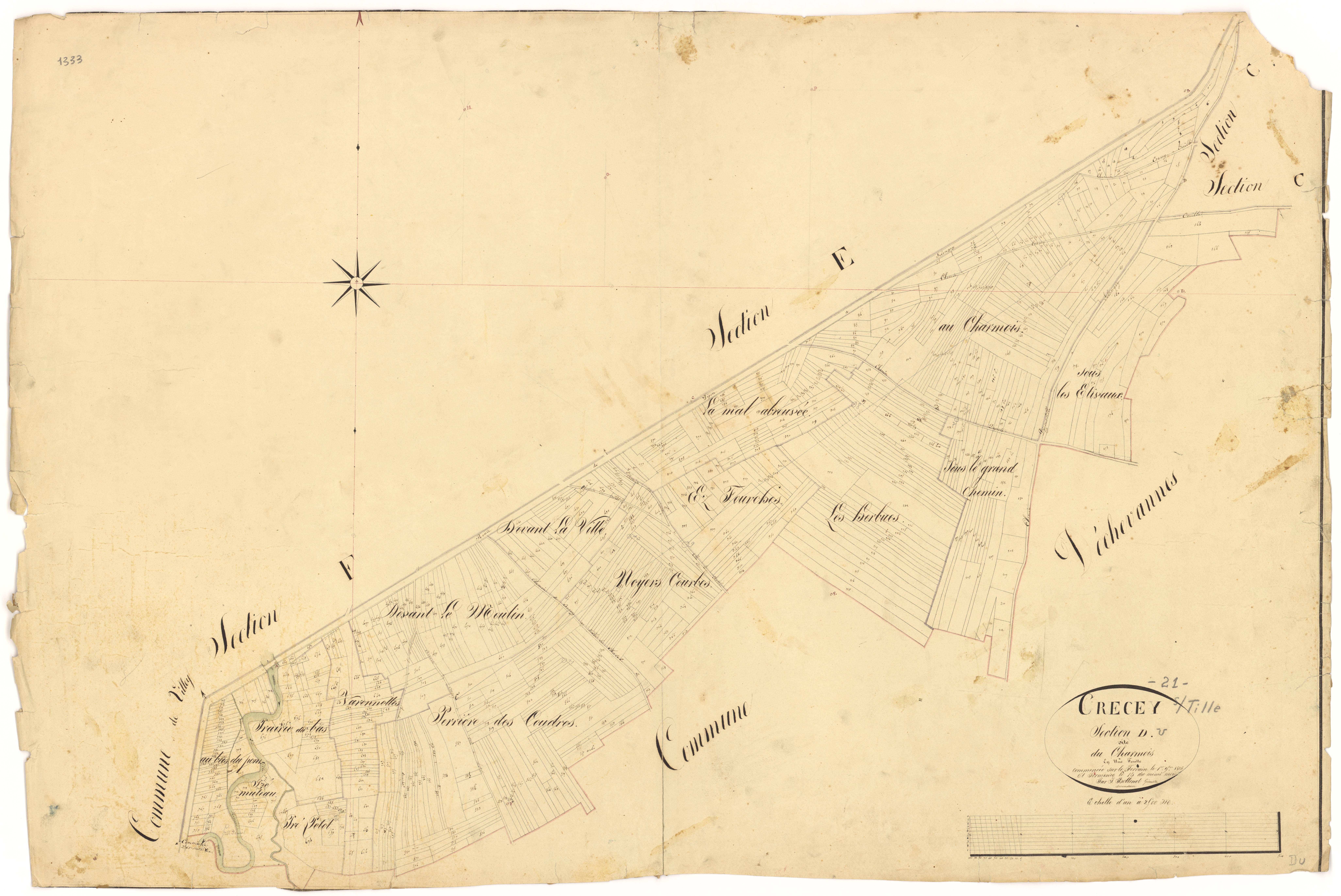 Crécey-sur-Tille - Section D - 3 P PLAN 219/6