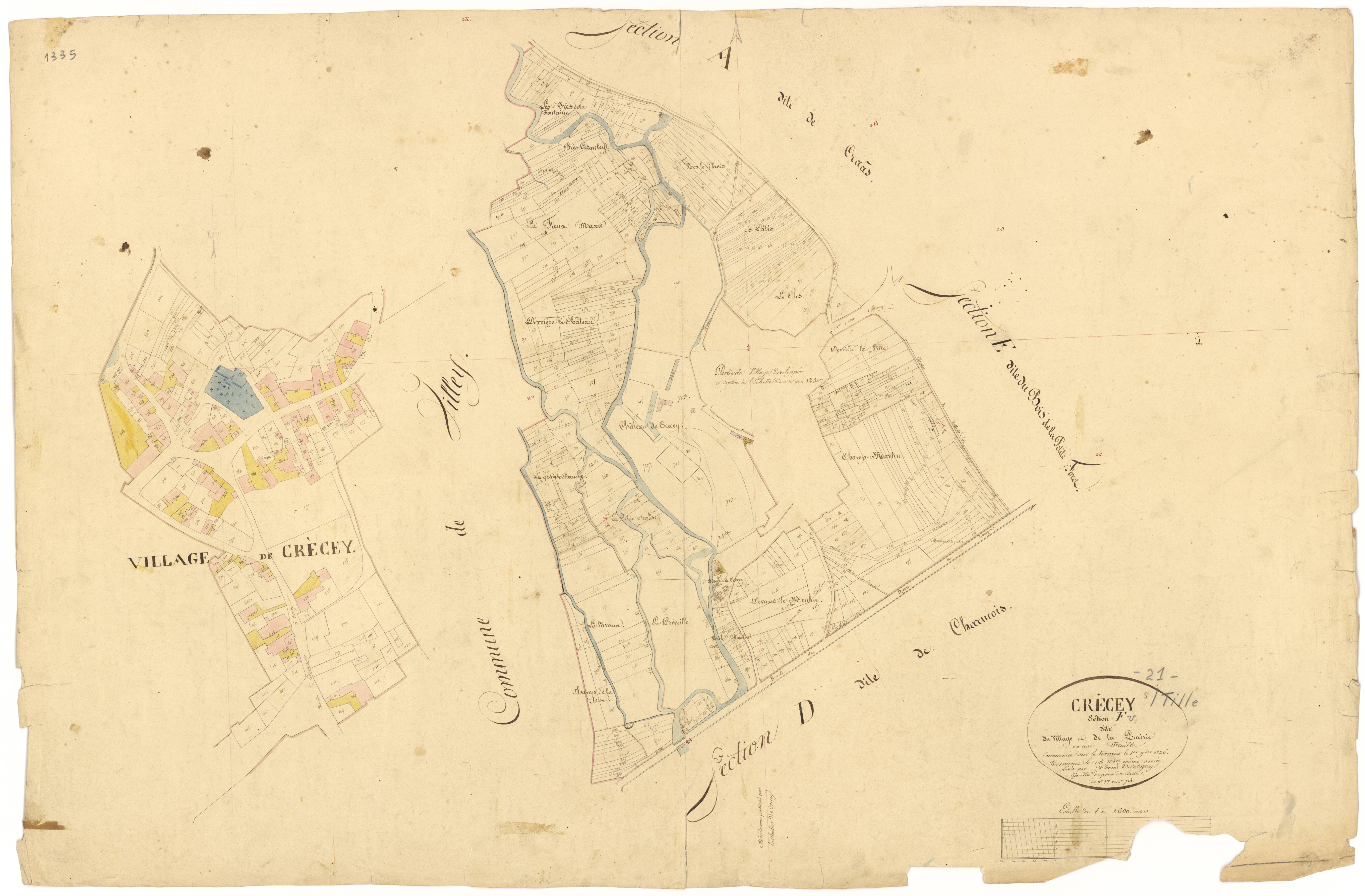 Crécey-sur-Tille - Section F - 3 P PLAN 219/8
