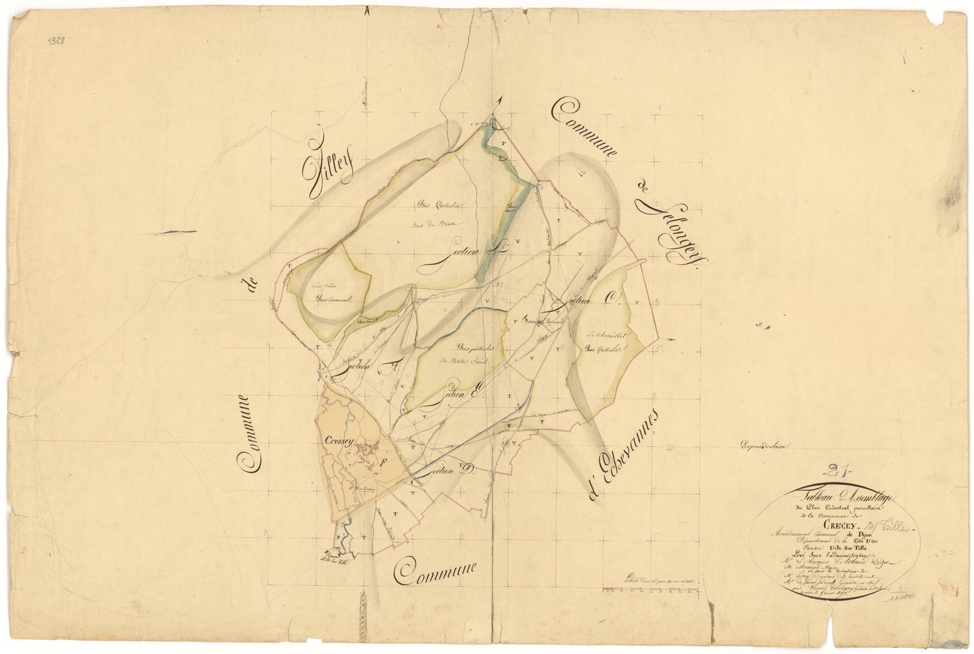 Crécey-sur-Tille - Tableau d'assemblage - 3 P PLAN 219/1