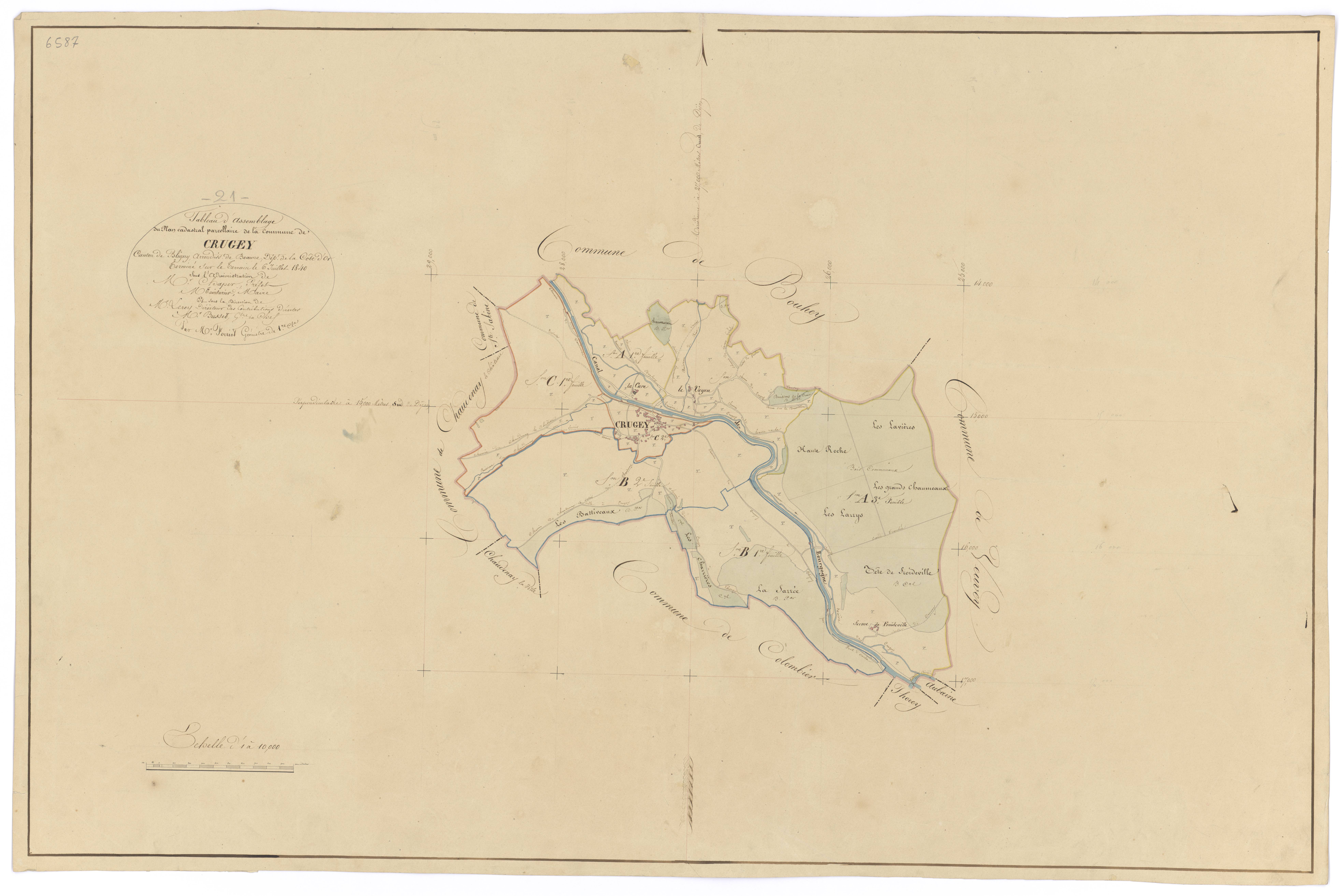 Crugey - Tableau d'assemblage - 3 P PLAN 222/1