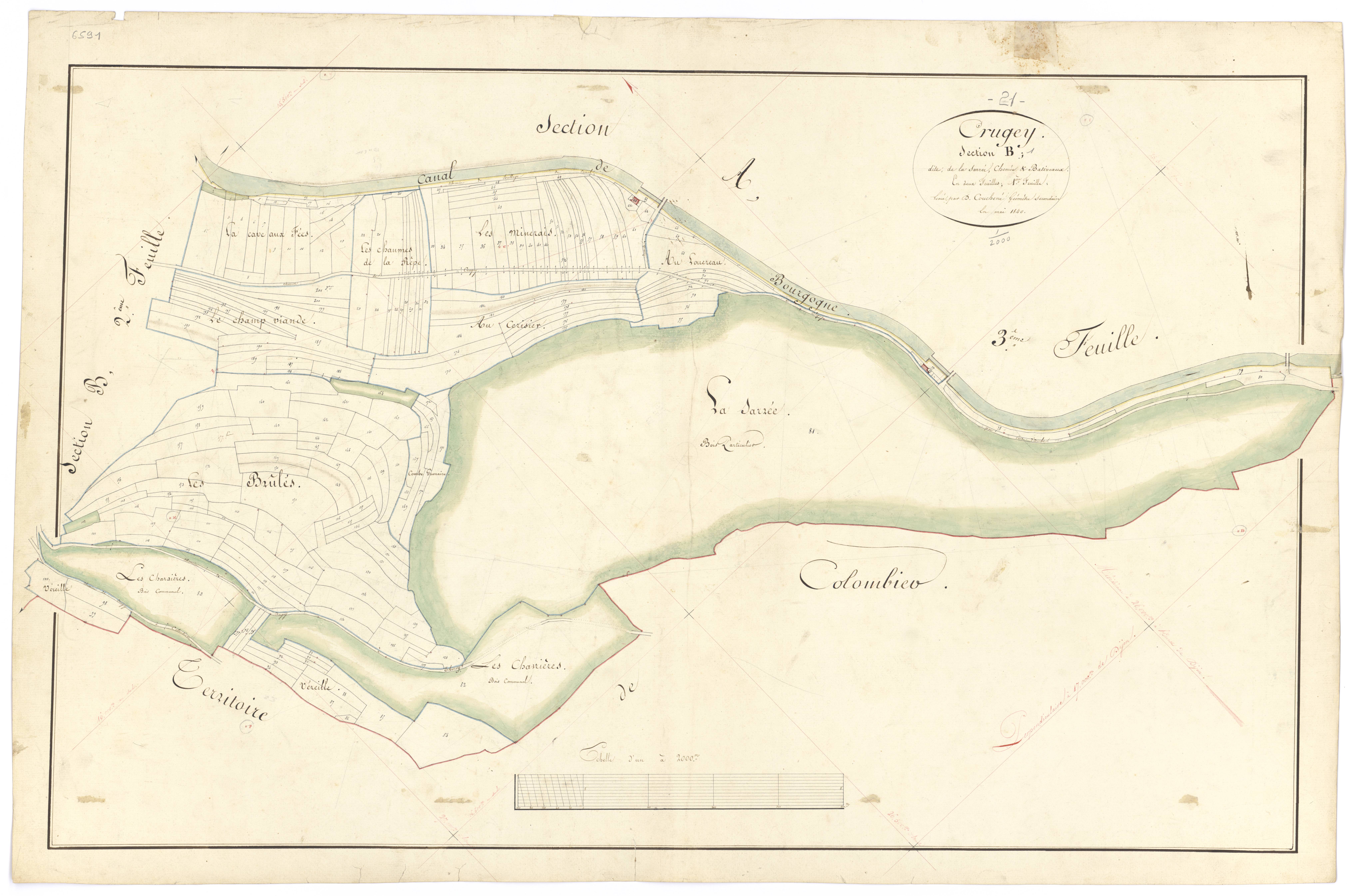 Crugey - Section B1 - 3 P PLAN 222/5
