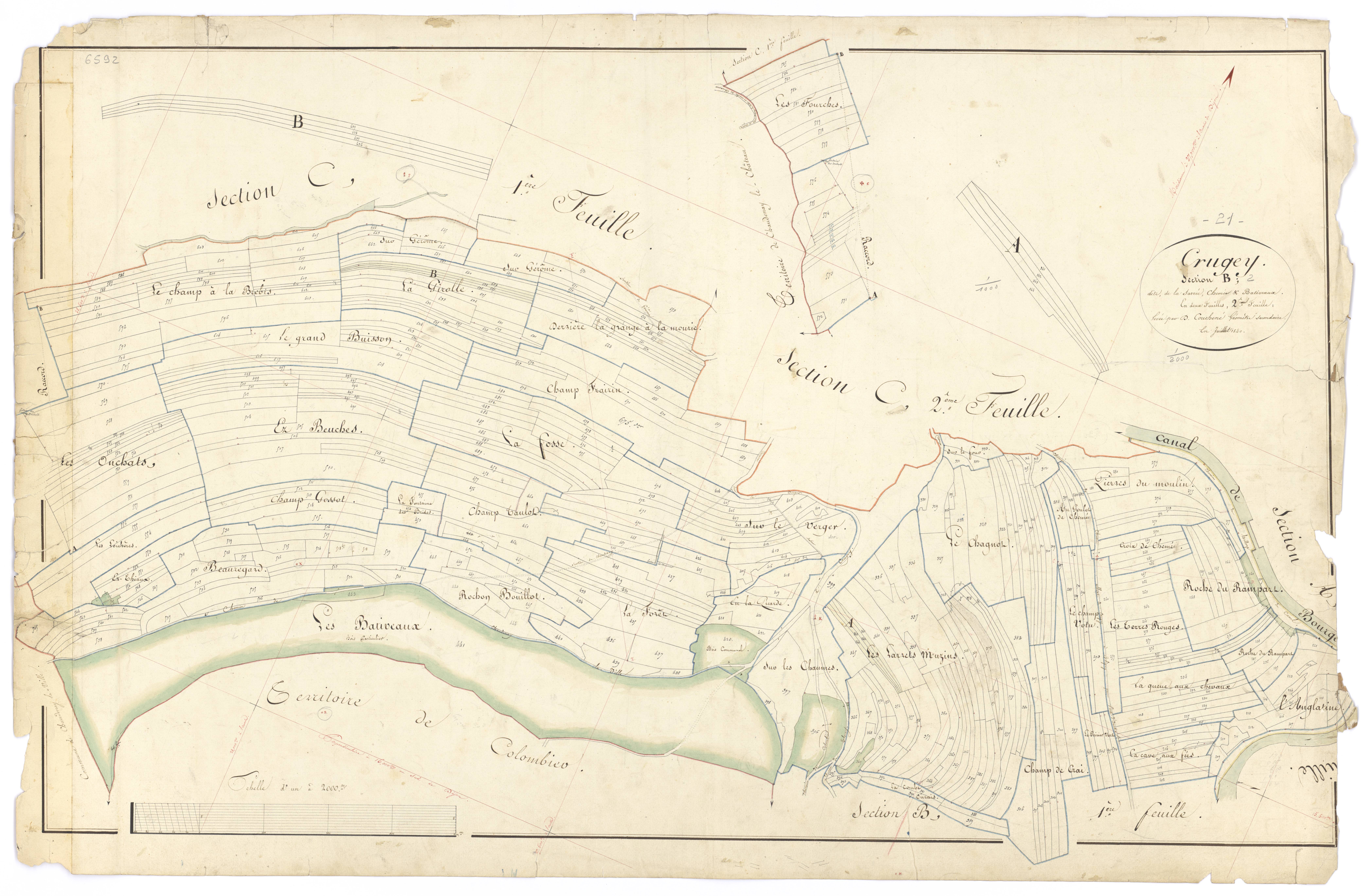 Crugey - Section B2 - 3 P PLAN 222/6