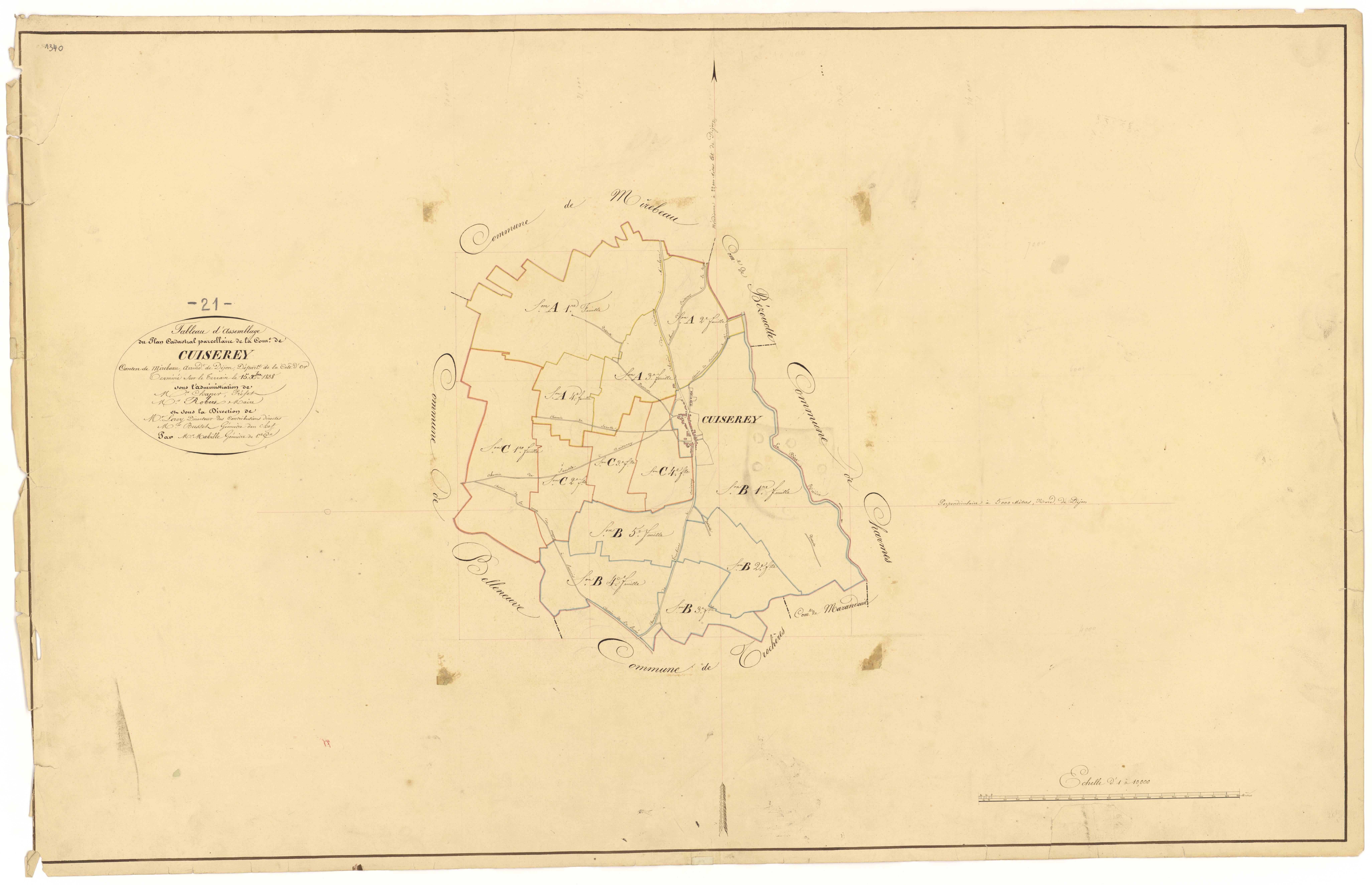 Cuiserey - Tableau d'assemblage - 3 P PLAN 223/1