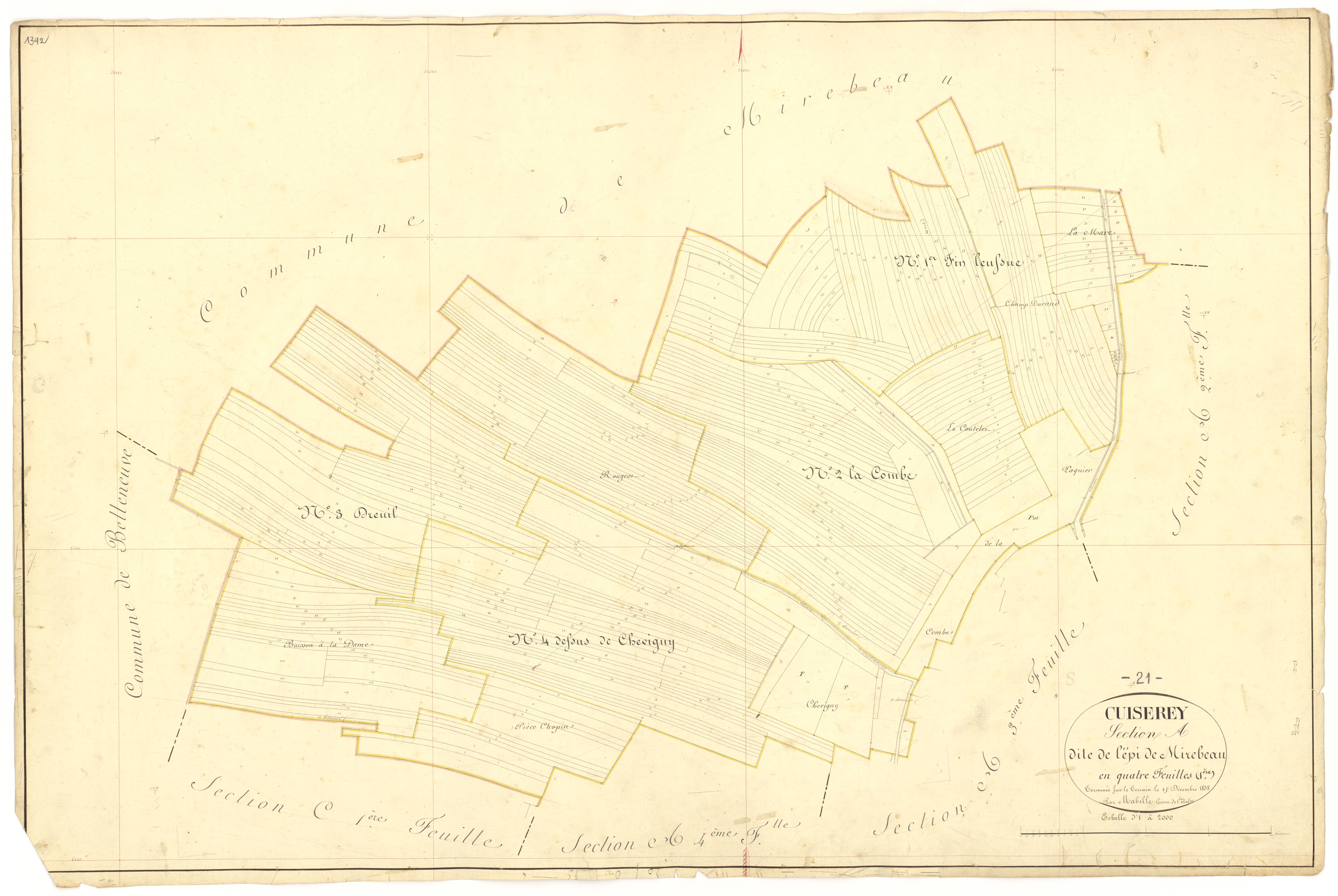 Cuiserey - Section A1 - 3 P PLAN 223/3