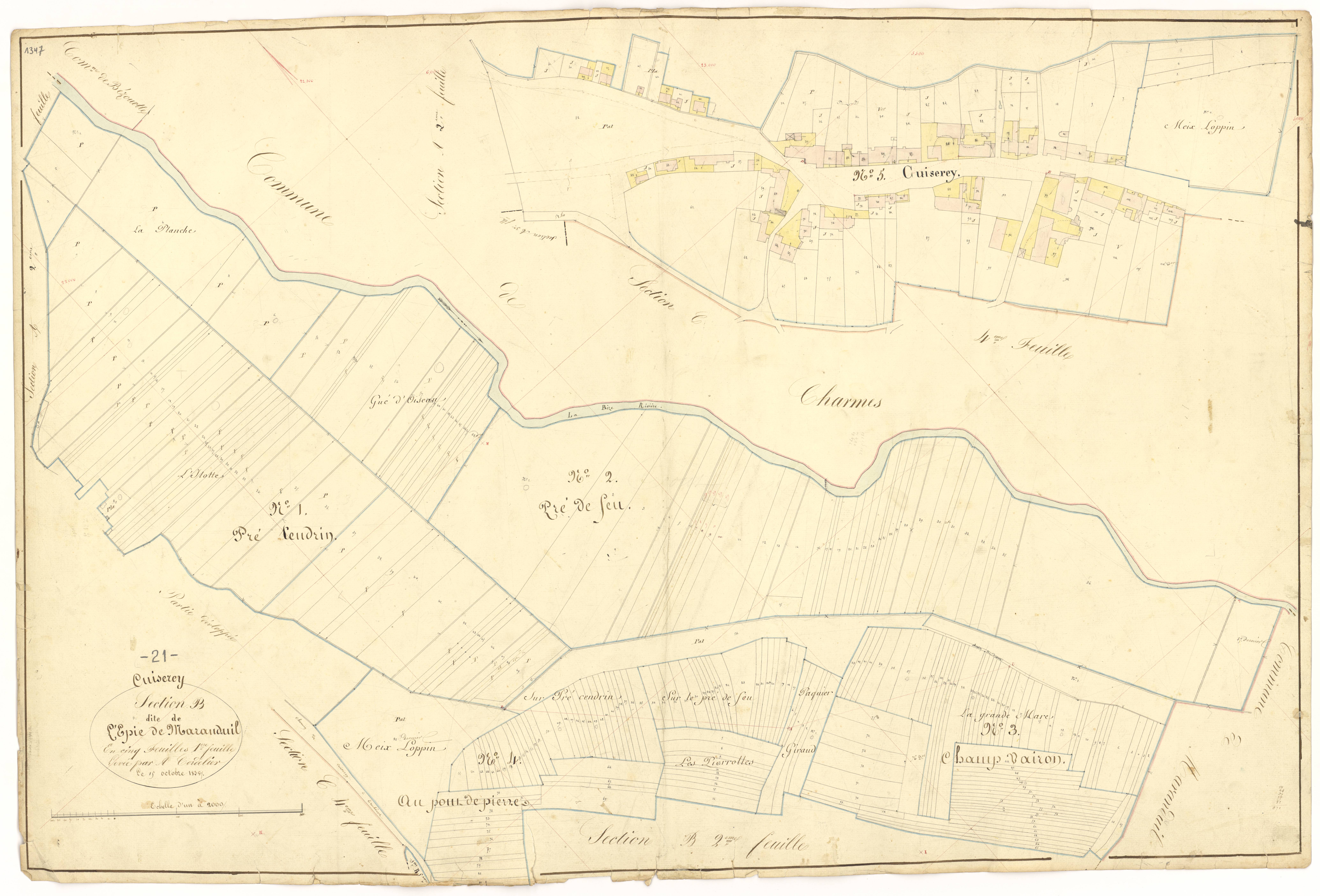 Cuiserey - Section B1 - 3 P PLAN 223/8