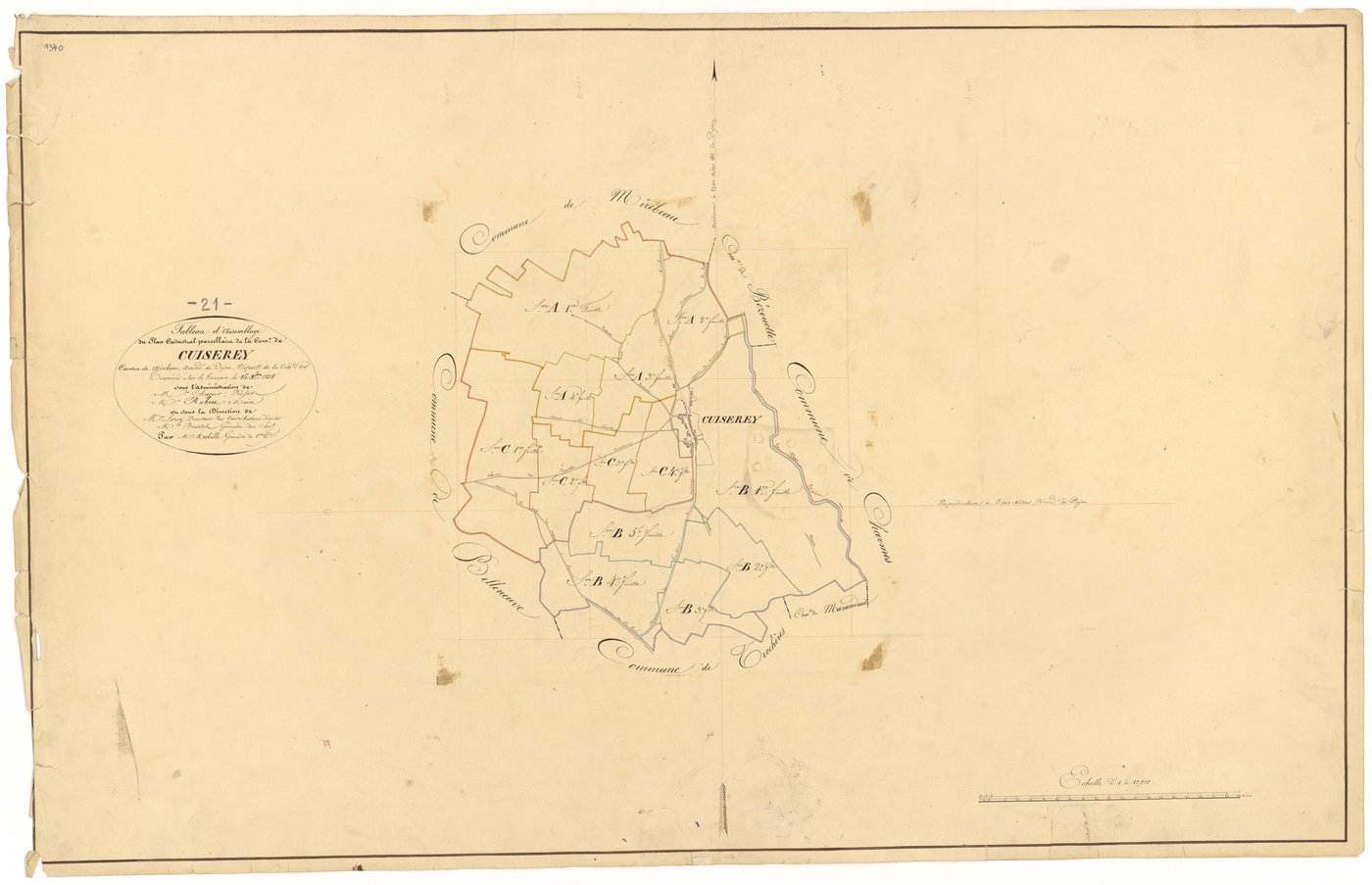 Cuiserey - Tableau d'assemblage - 3 P PLAN 223/1