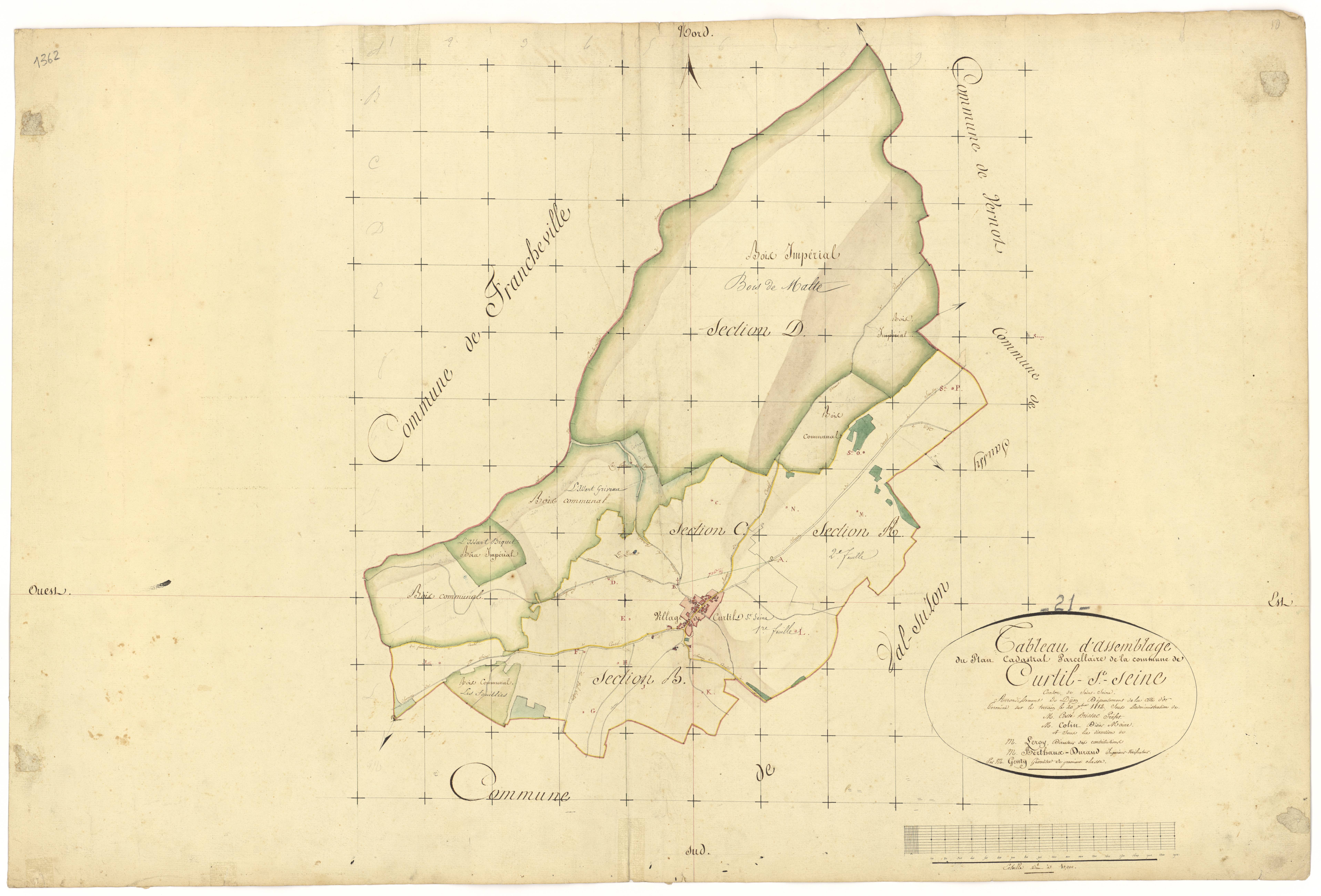 Curtil-Saint-Seine - Tableau d'assemblage - 3 P PLAN 226/1