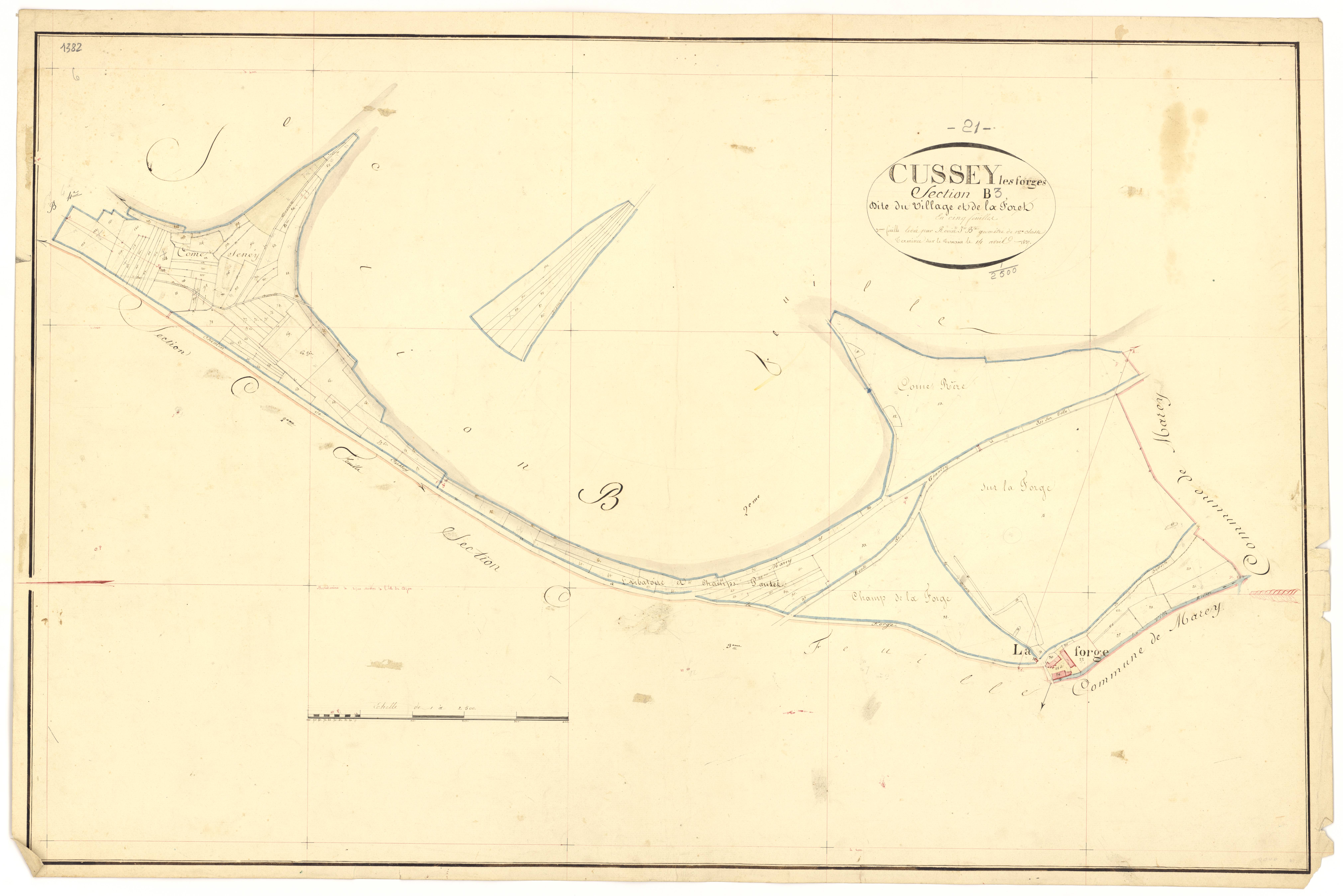 Cussey-les-Forges - Section B3 - 3 P PLAN 228/9