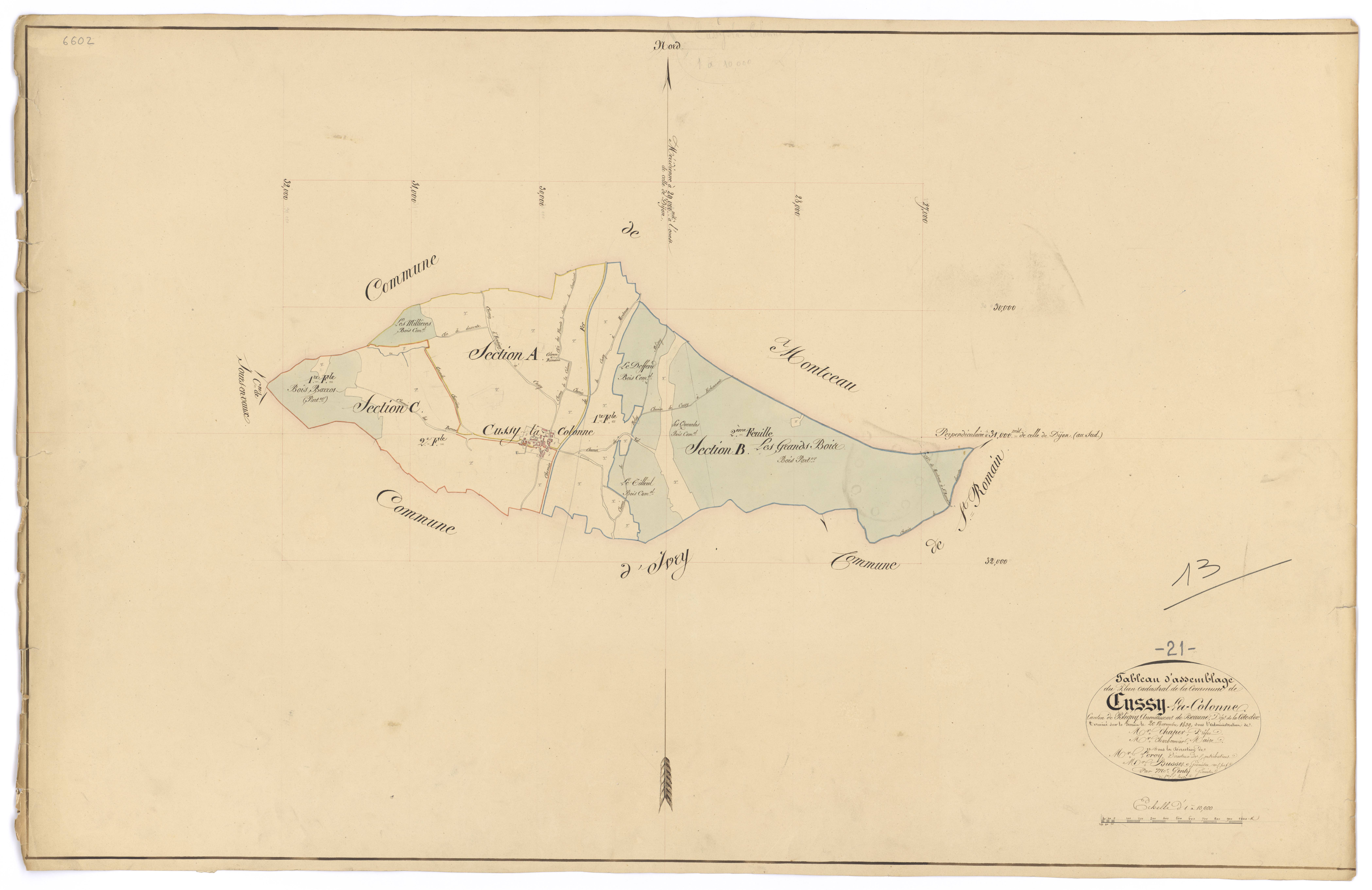 Cussy-la-Colonne - Tableau d'assemblage - 3 P PLAN 229/1