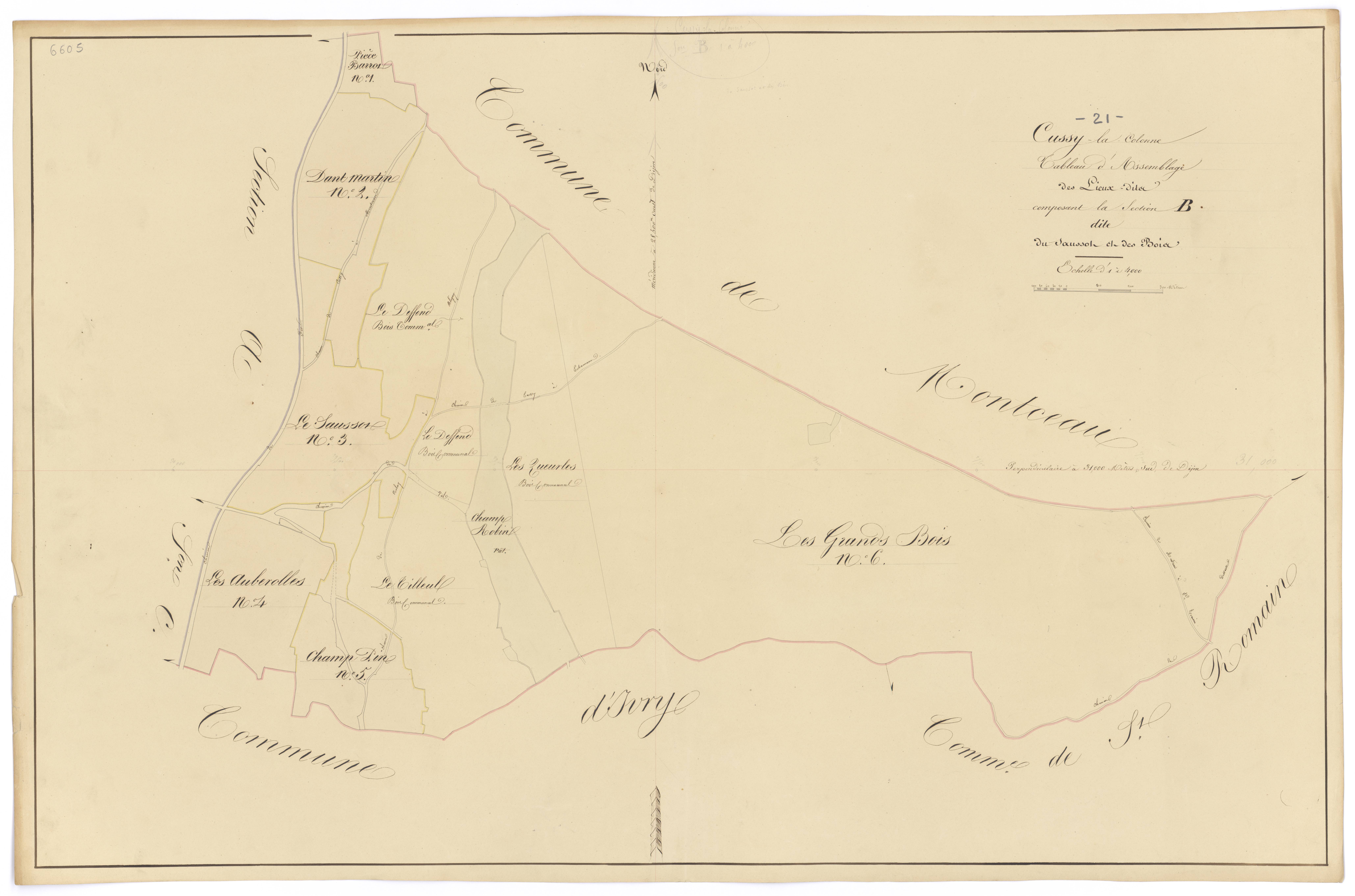 Cussy-la-Colonne - Section B (tableau d'assemblage) - 3 P PLAN 229/4