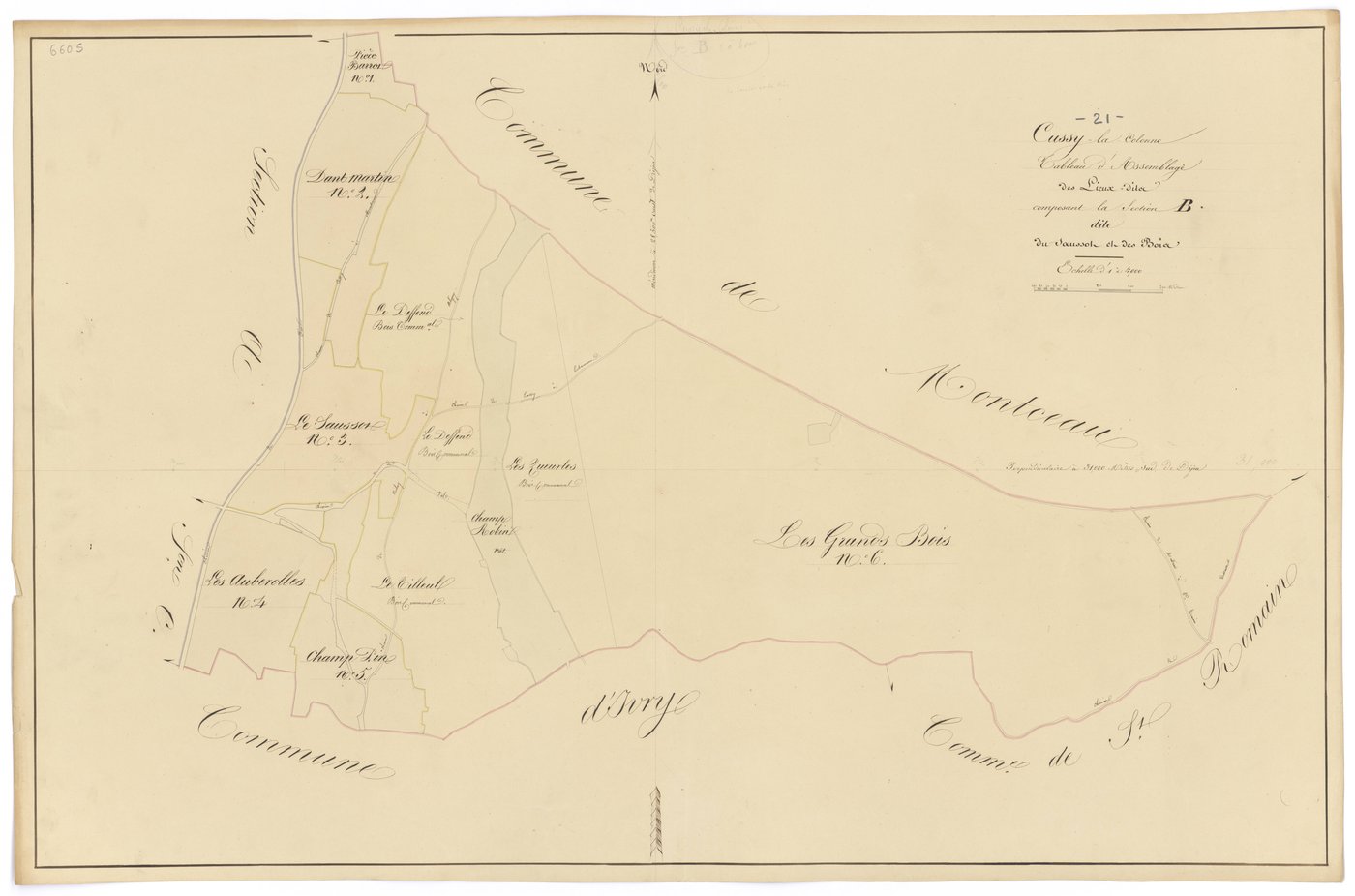 Cussy-la-Colonne - Section B (tableau d'assemblage) - 3 P PLAN 229/4