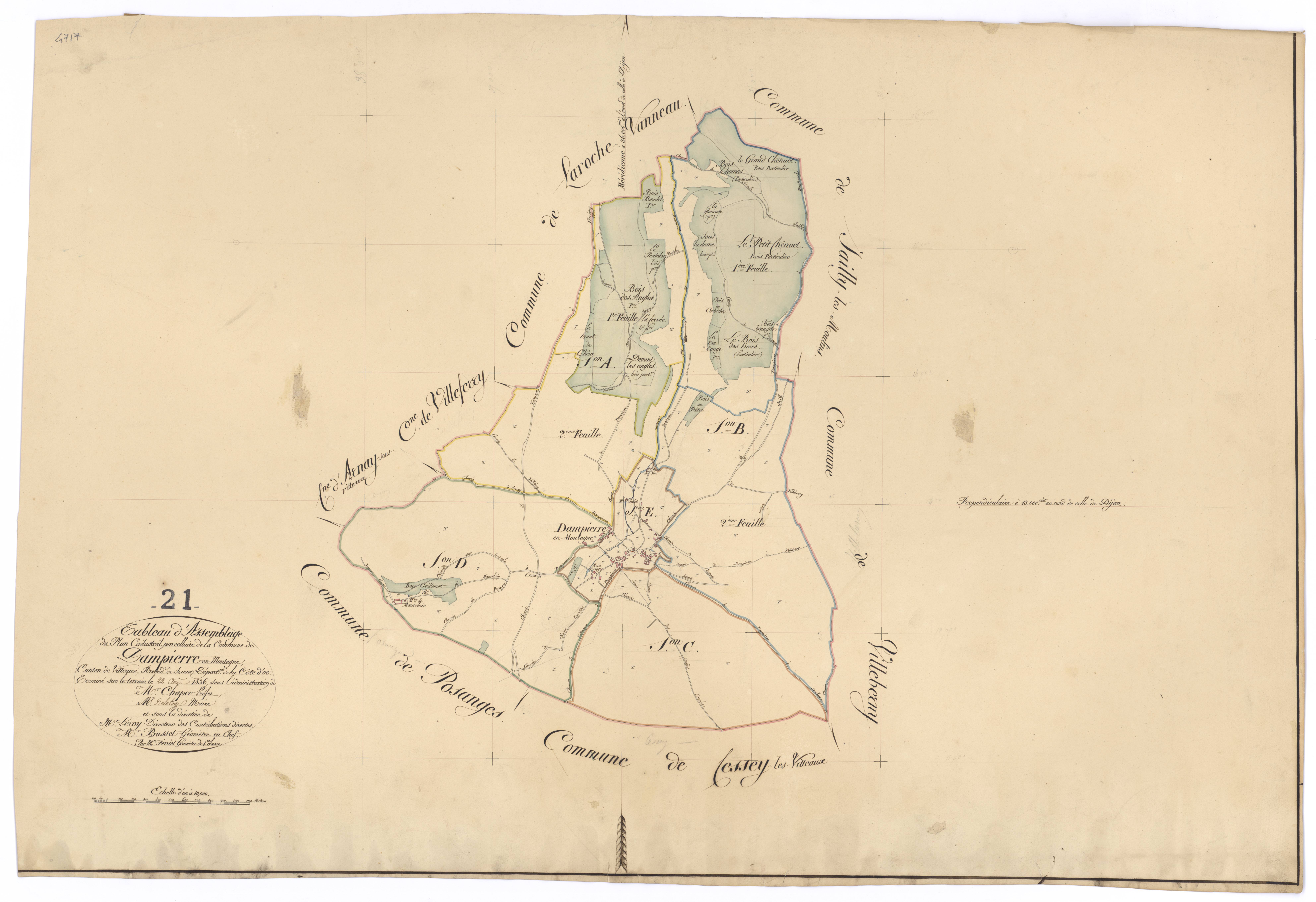 Dampierre-en-Montagne - Tableau d'assemblage - 3 P PLAN 232/1