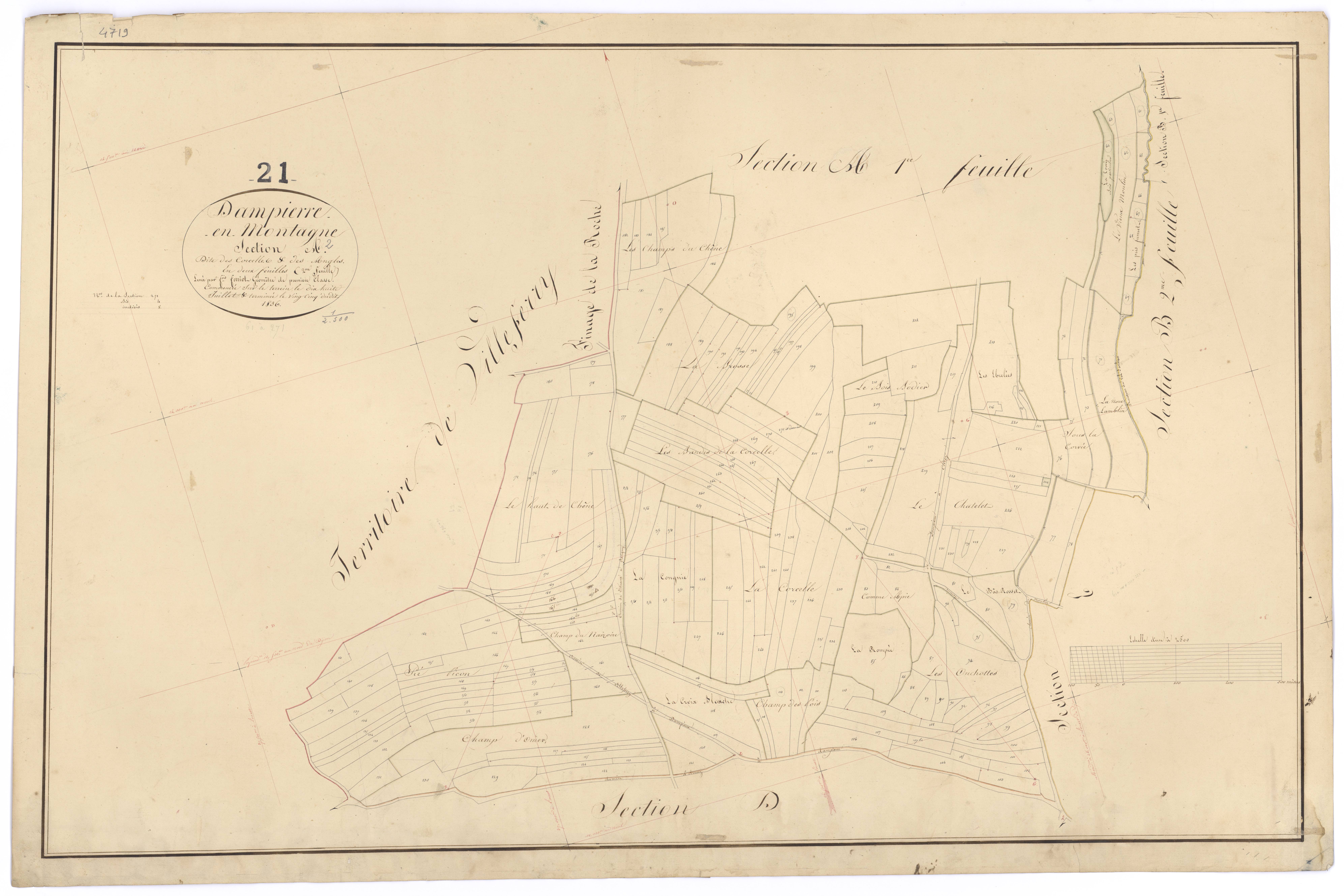Dampierre-en-Montagne - Section A2 - 3 P PLAN 232/3