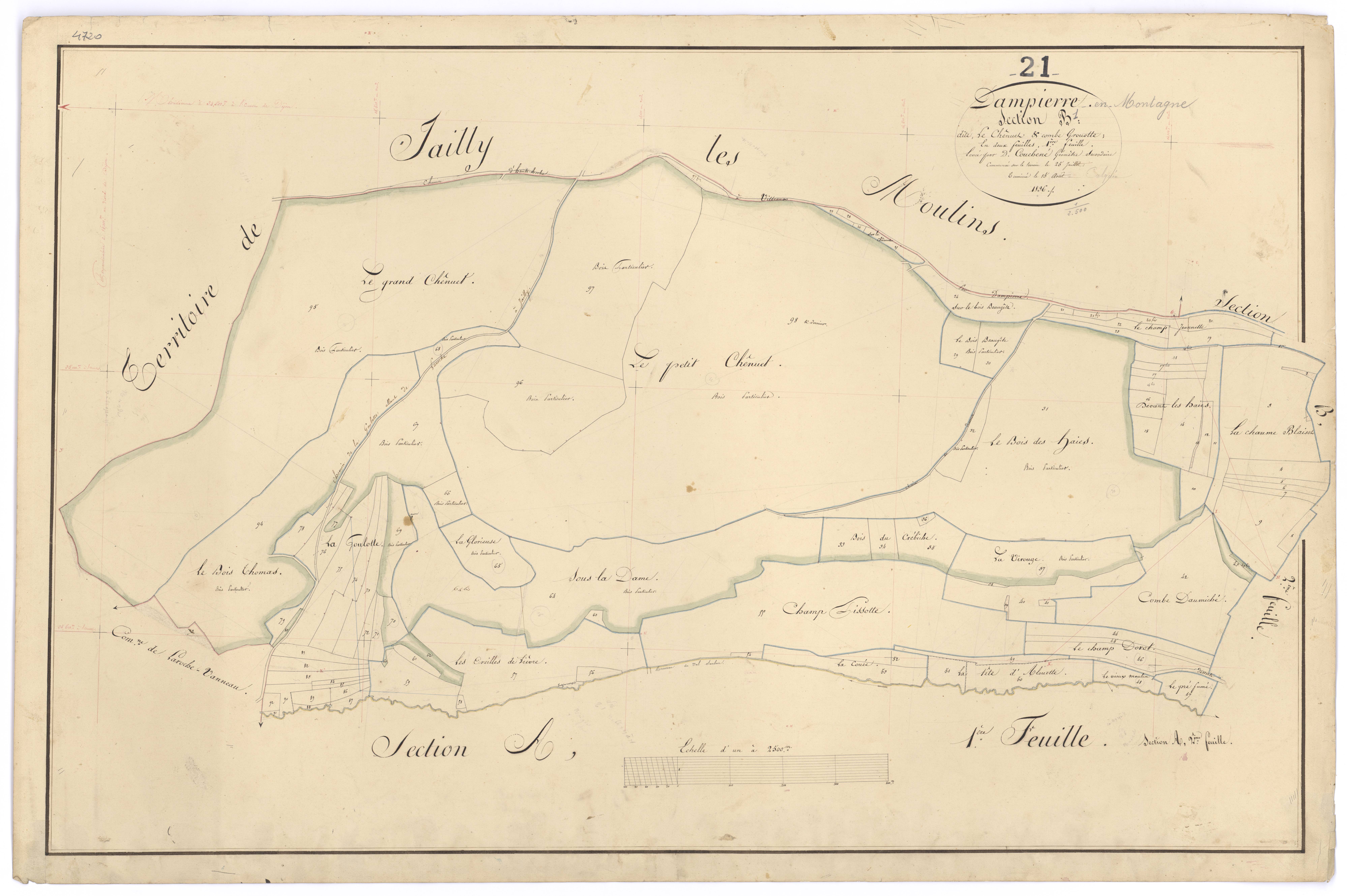Dampierre-en-Montagne - Section B1 - 3 P PLAN 232/4