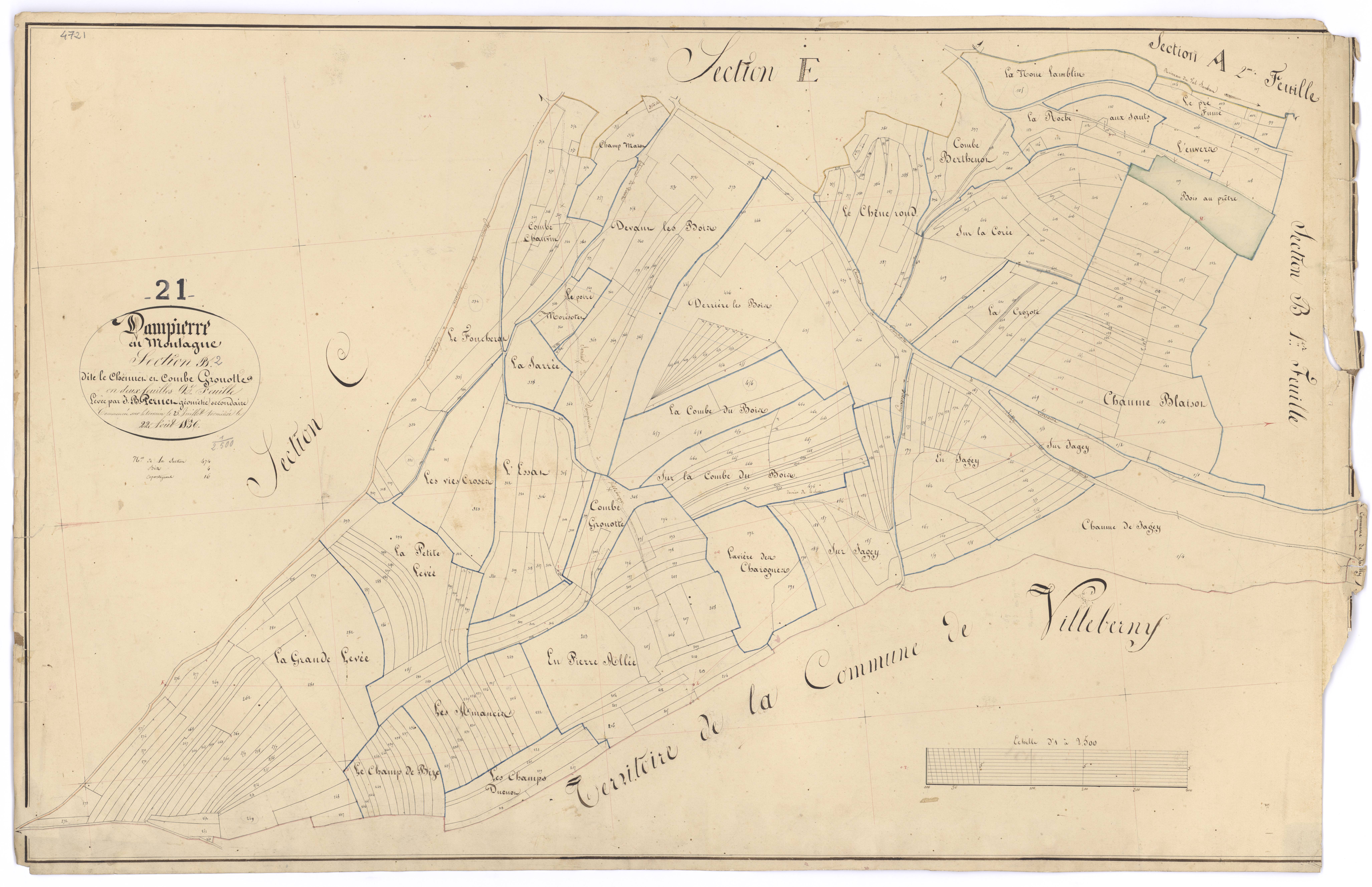 Dampierre-en-Montagne - Section B2 - 3 P PLAN 232/5