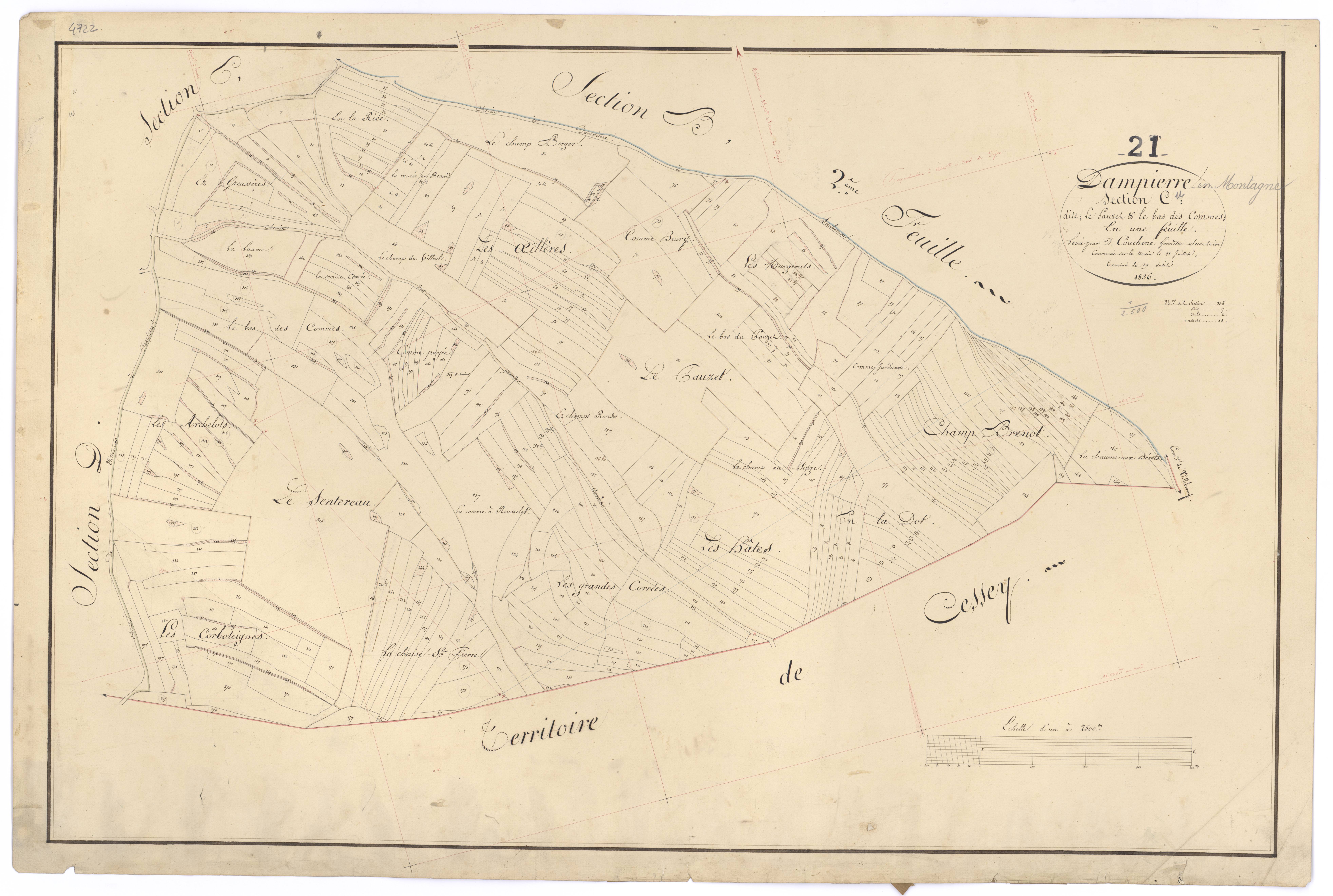 Dampierre-en-Montagne - Section C - 3 P PLAN 232/6