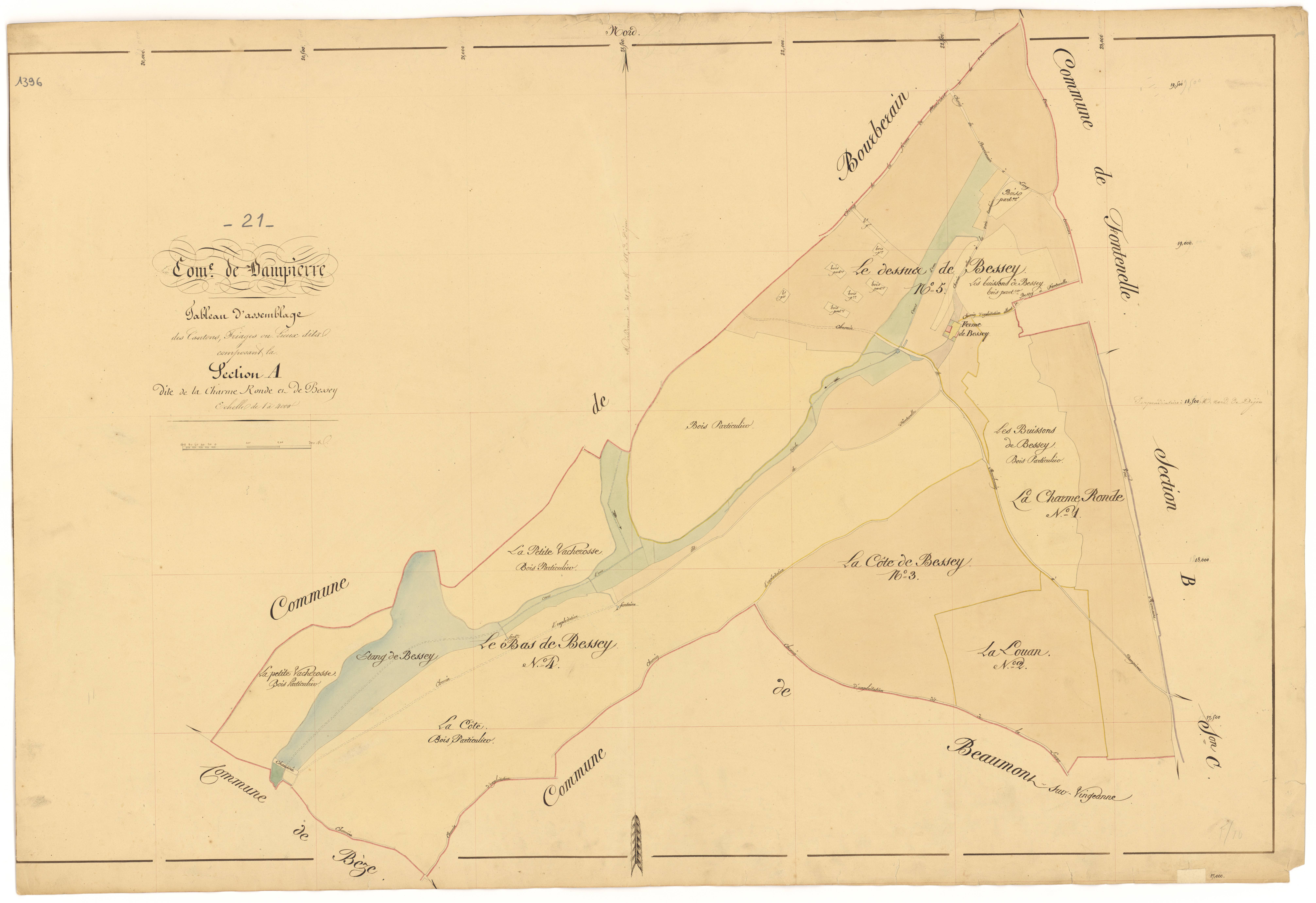 Dampierre-et-Flée - Section A (tableau d'assemblage) - 3 P PLAN 233/2