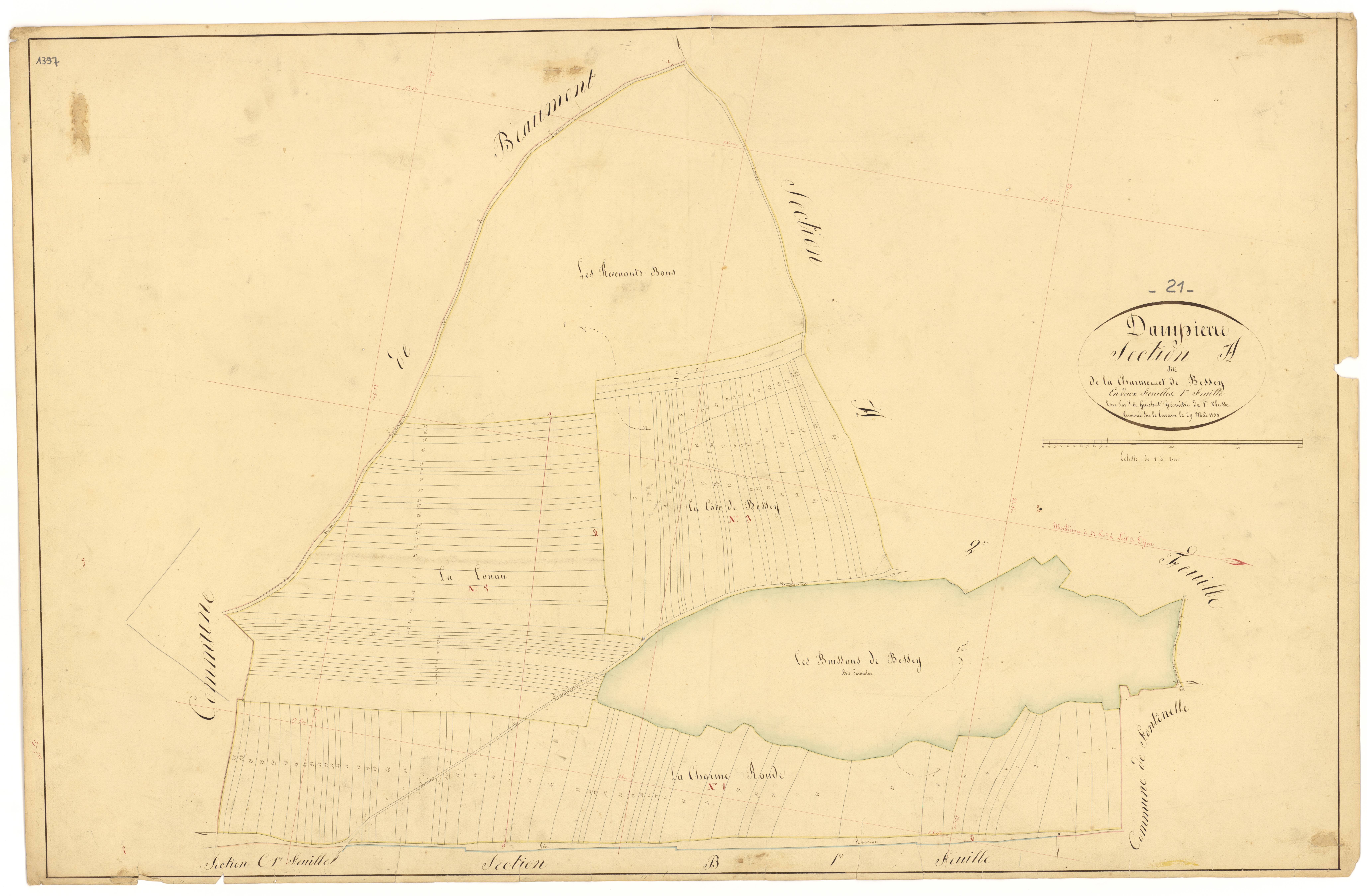 Dampierre-et-Flée - Section A1 - 3 P PLAN 233/3