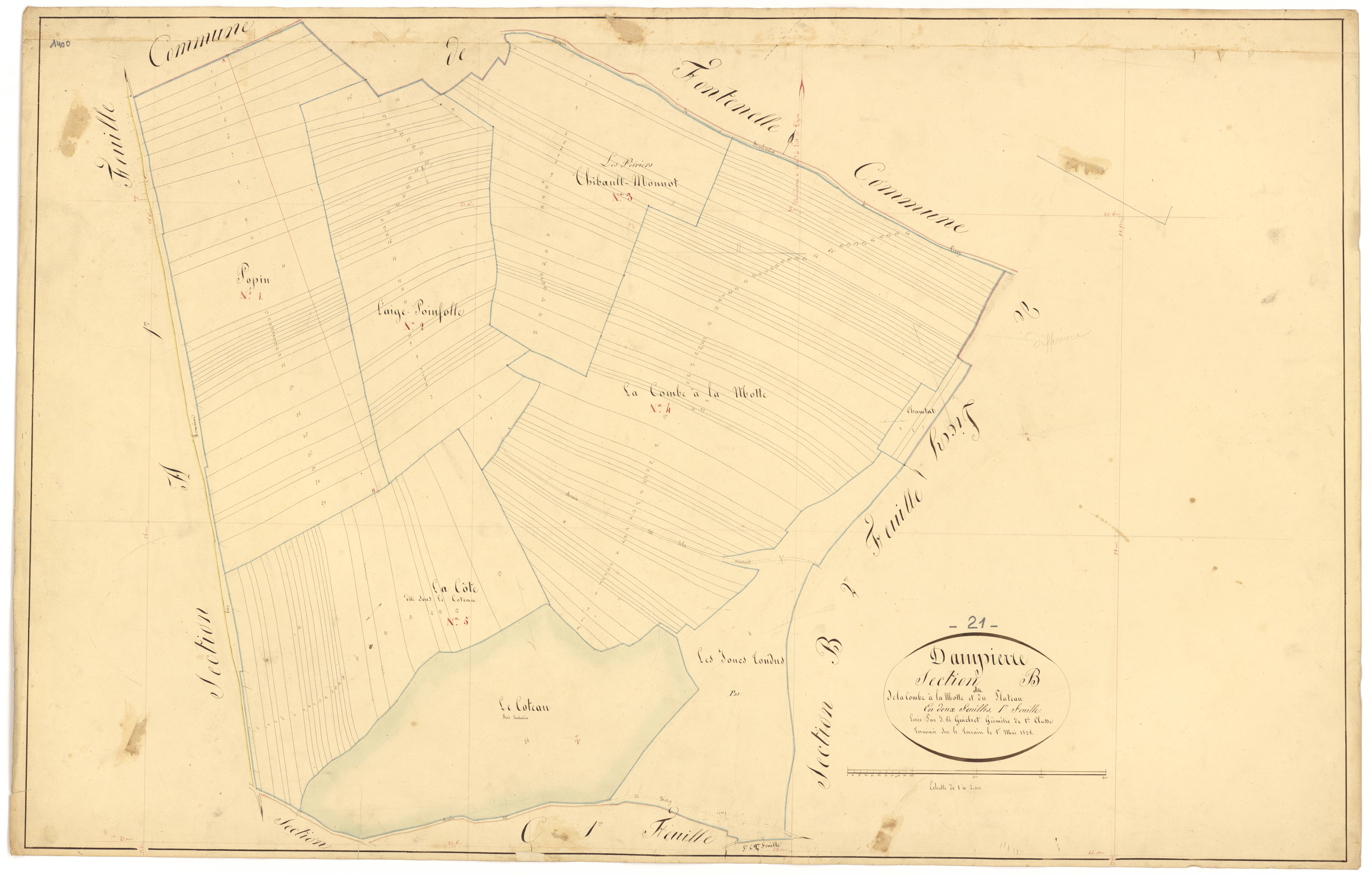 Dampierre-et-Flée - Section B1 - 3 P PLAN 233/6