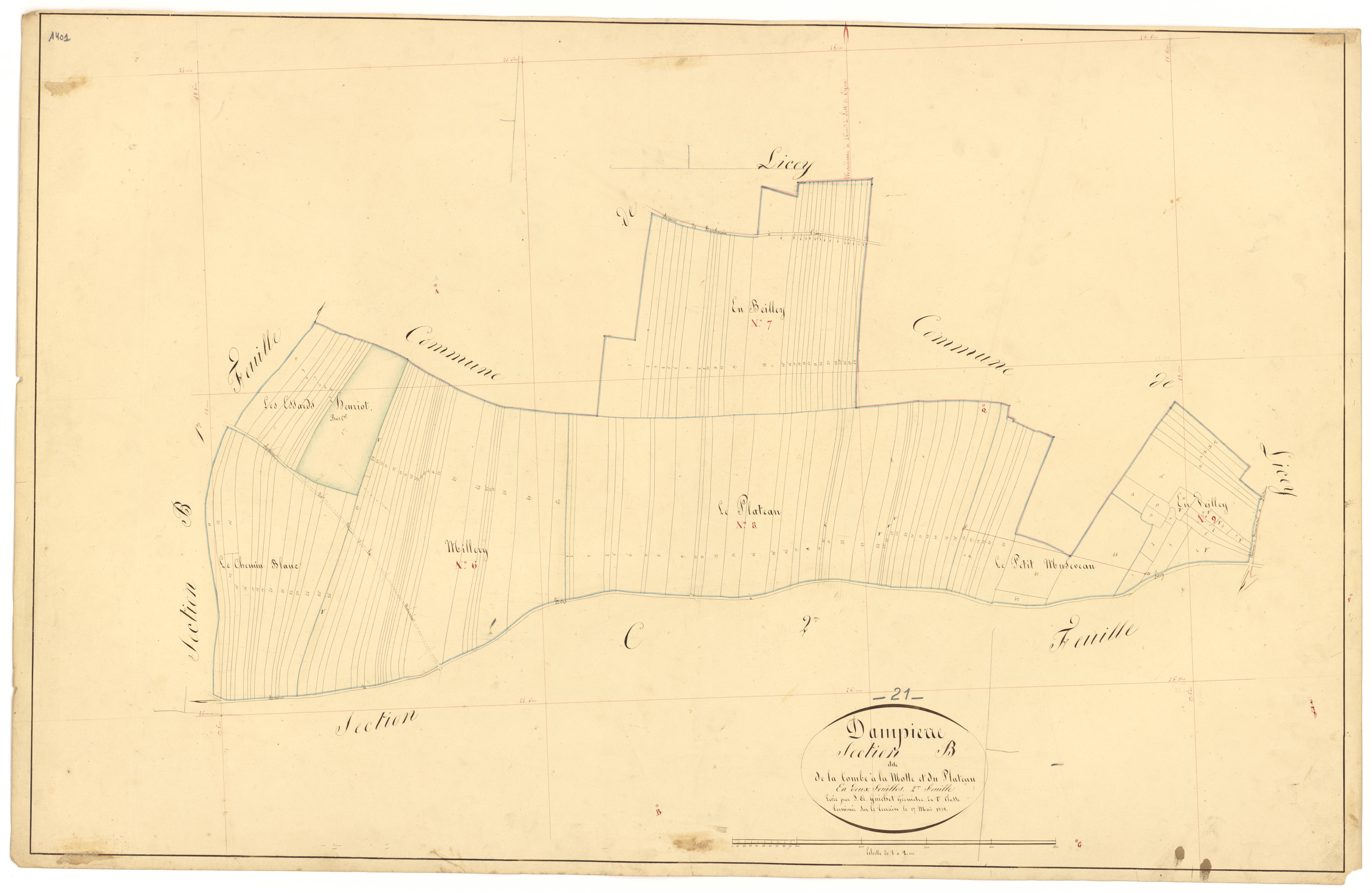 Dampierre-et-Flée - Section B2 - 3 P PLAN 233/7