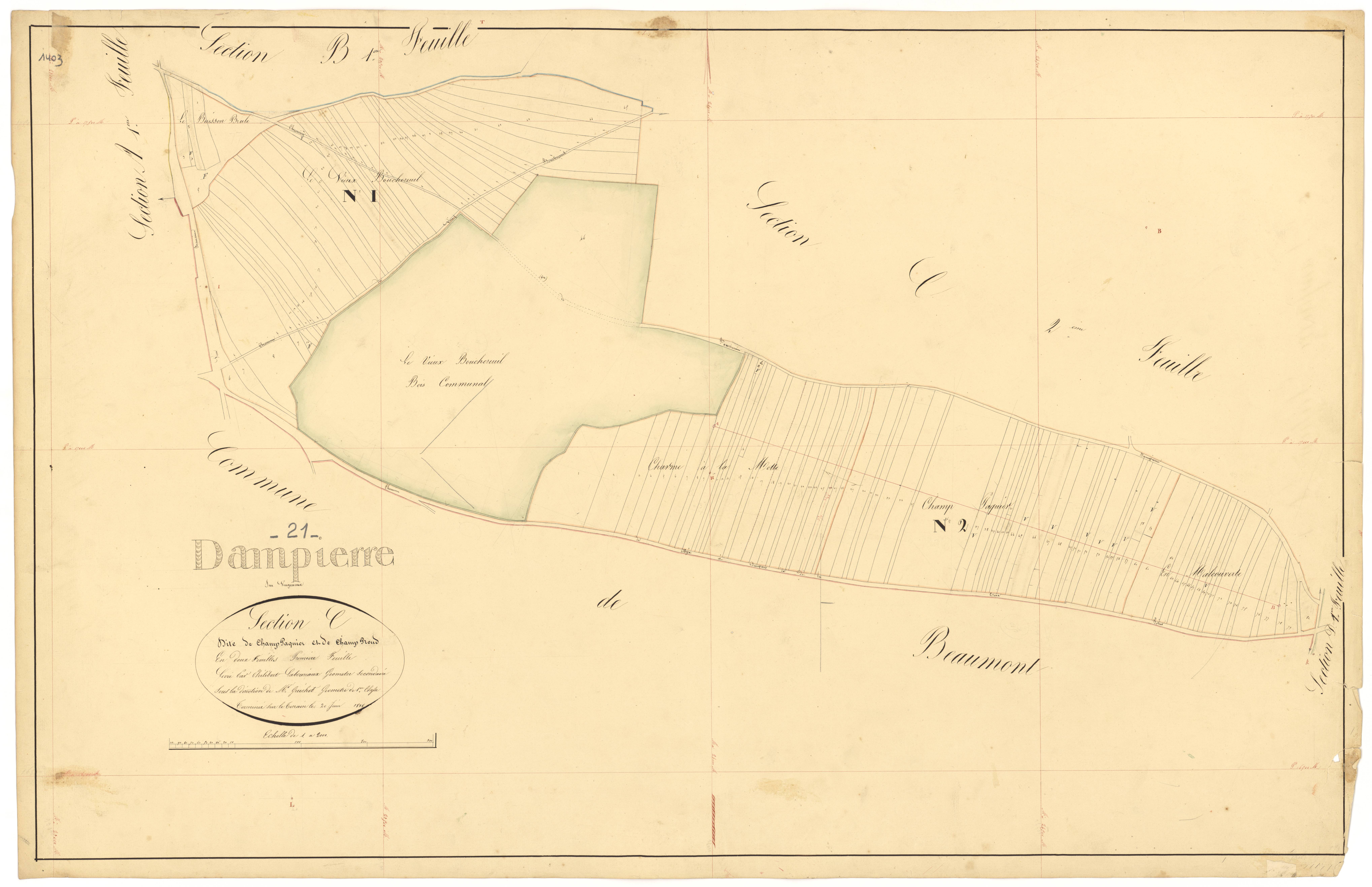 Dampierre-et-Flée - Section C1 - 3 P PLAN 233/9