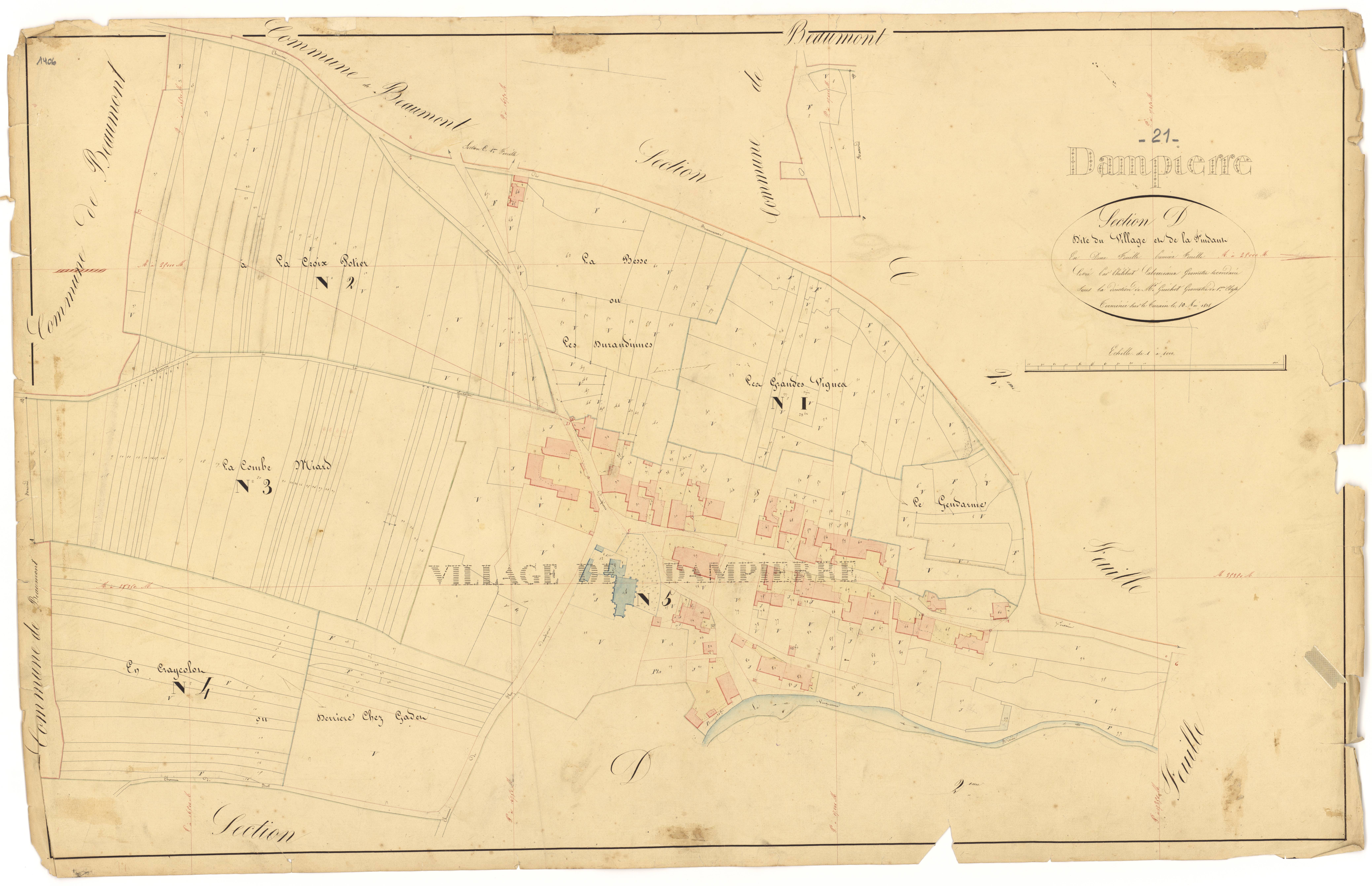Dampierre-et-Flée - Section D1 - 3 P PLAN 233/12