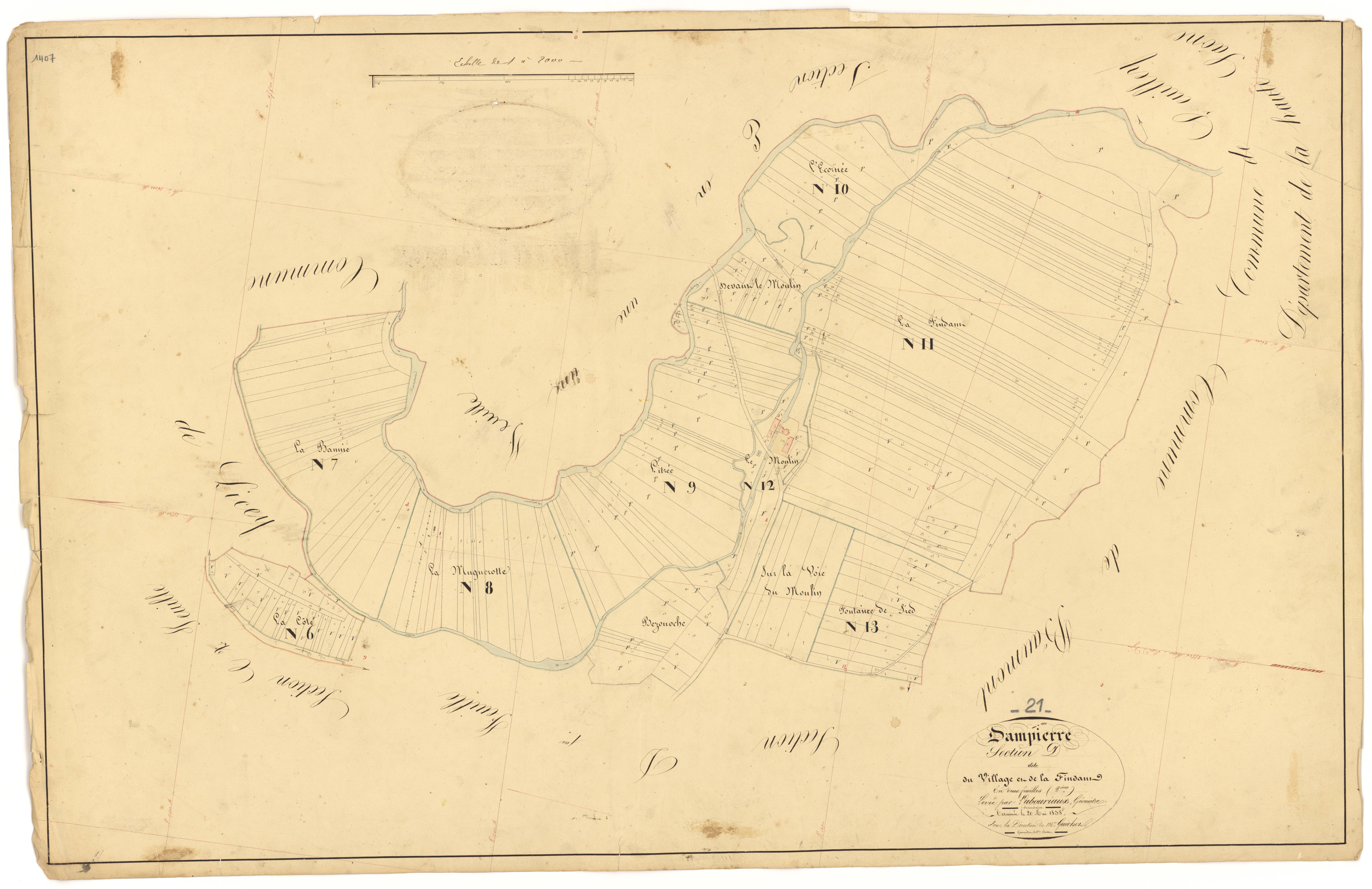 Dampierre-et-Flée - Section D2 - 3 P PLAN 233/13