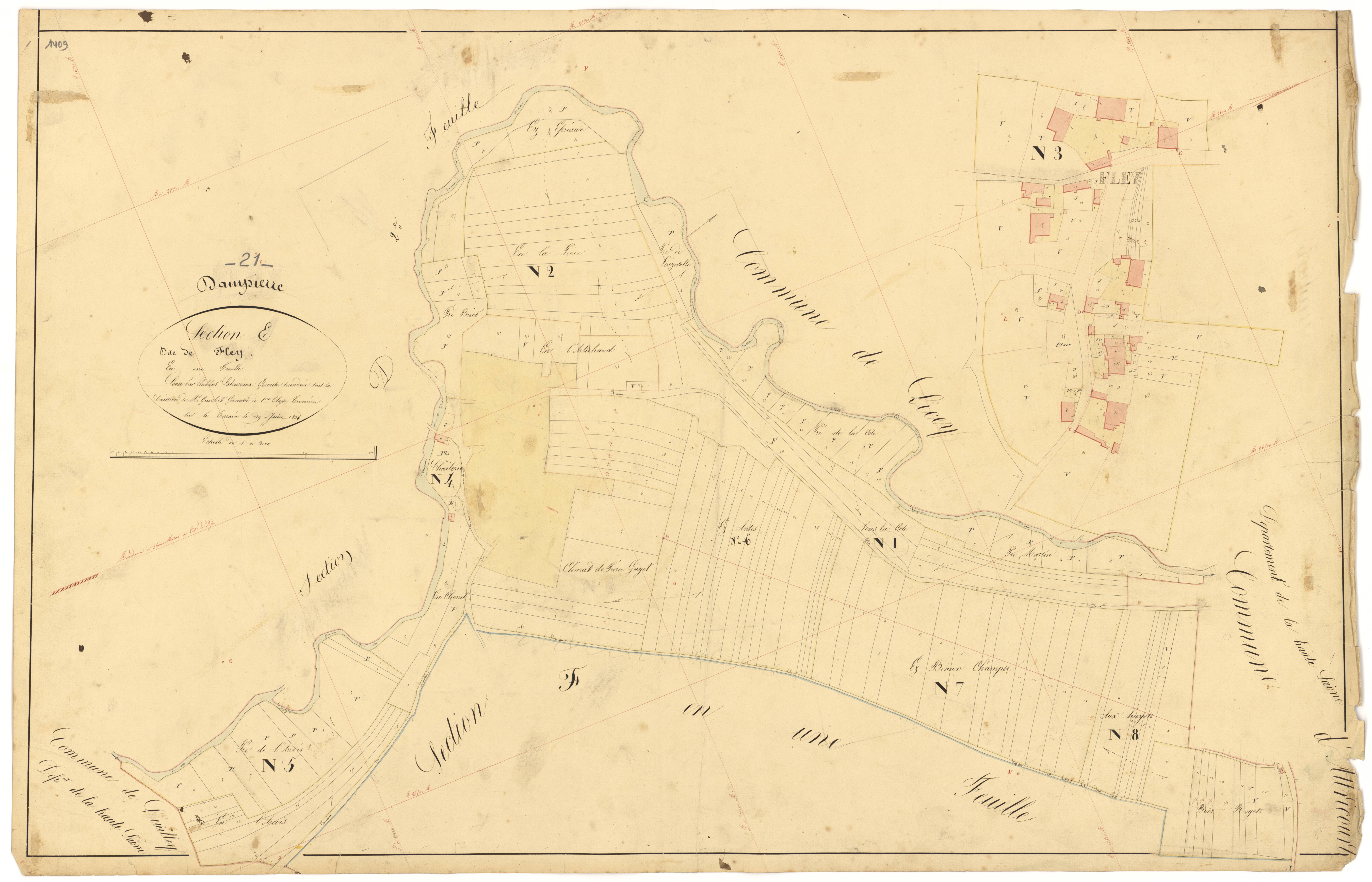 Dampierre-et-Flée - Section E - 3 P PLAN 233/15