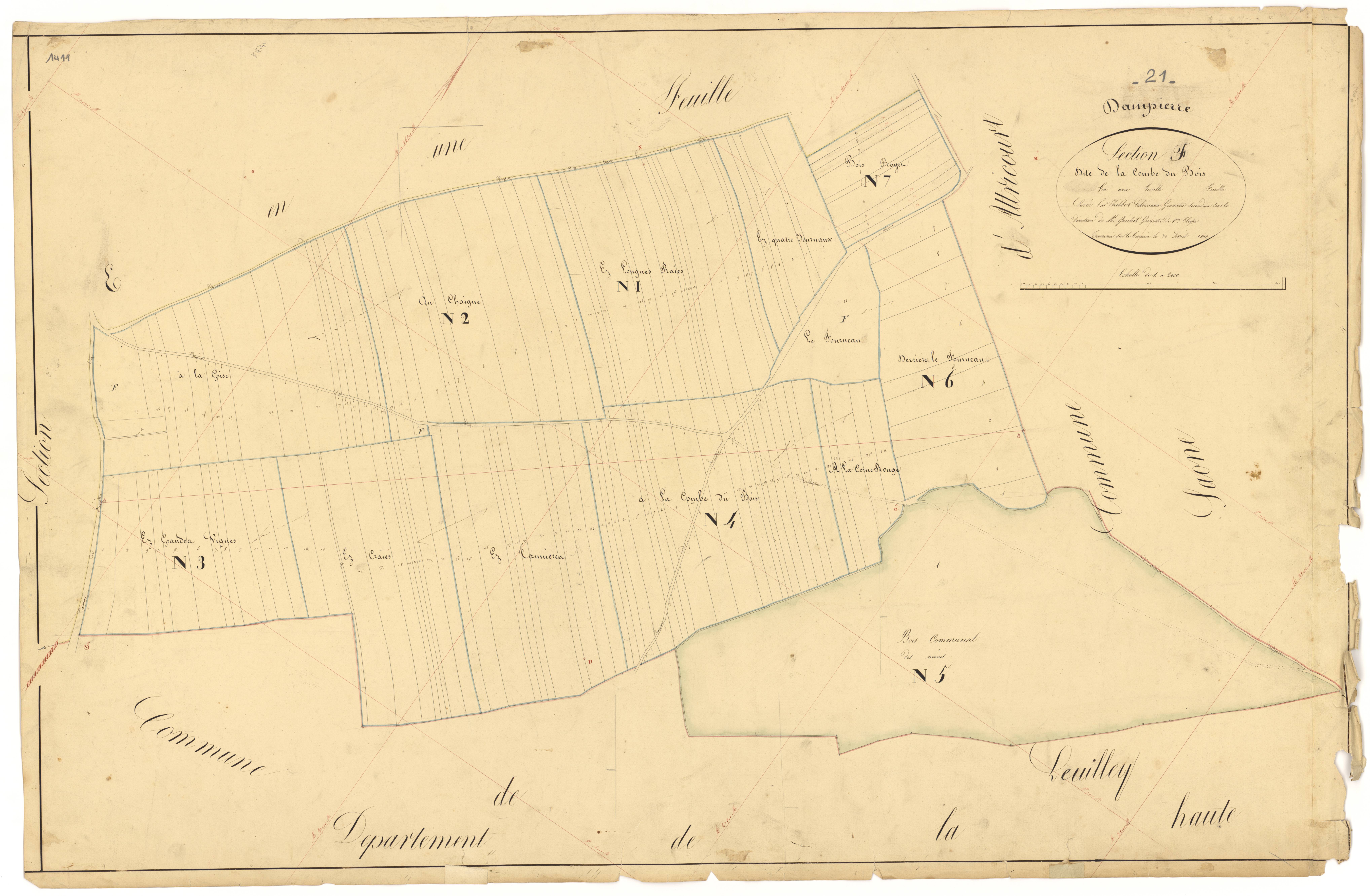 Dampierre-et-Flée - Section F - 3 P PLAN 233/17