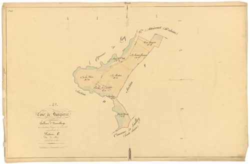 Dampierre-et-Flée - Section E (tableau d'assemblage) - 3 P PLAN 233/14