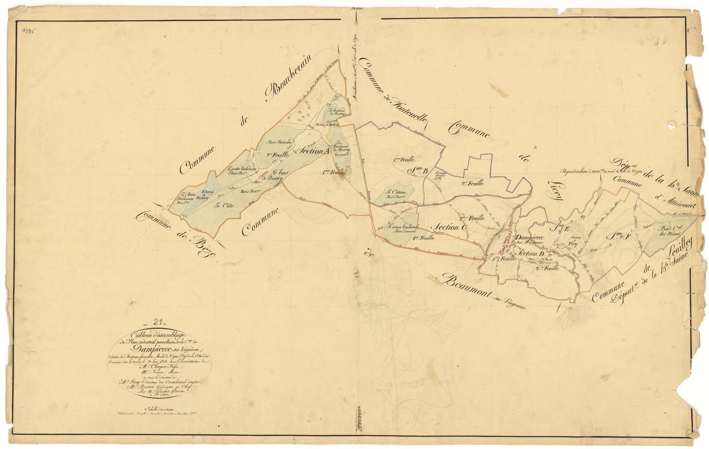 Dampierre-et-Flée - Tableau d'assemblage - 3 P PLAN 233/1