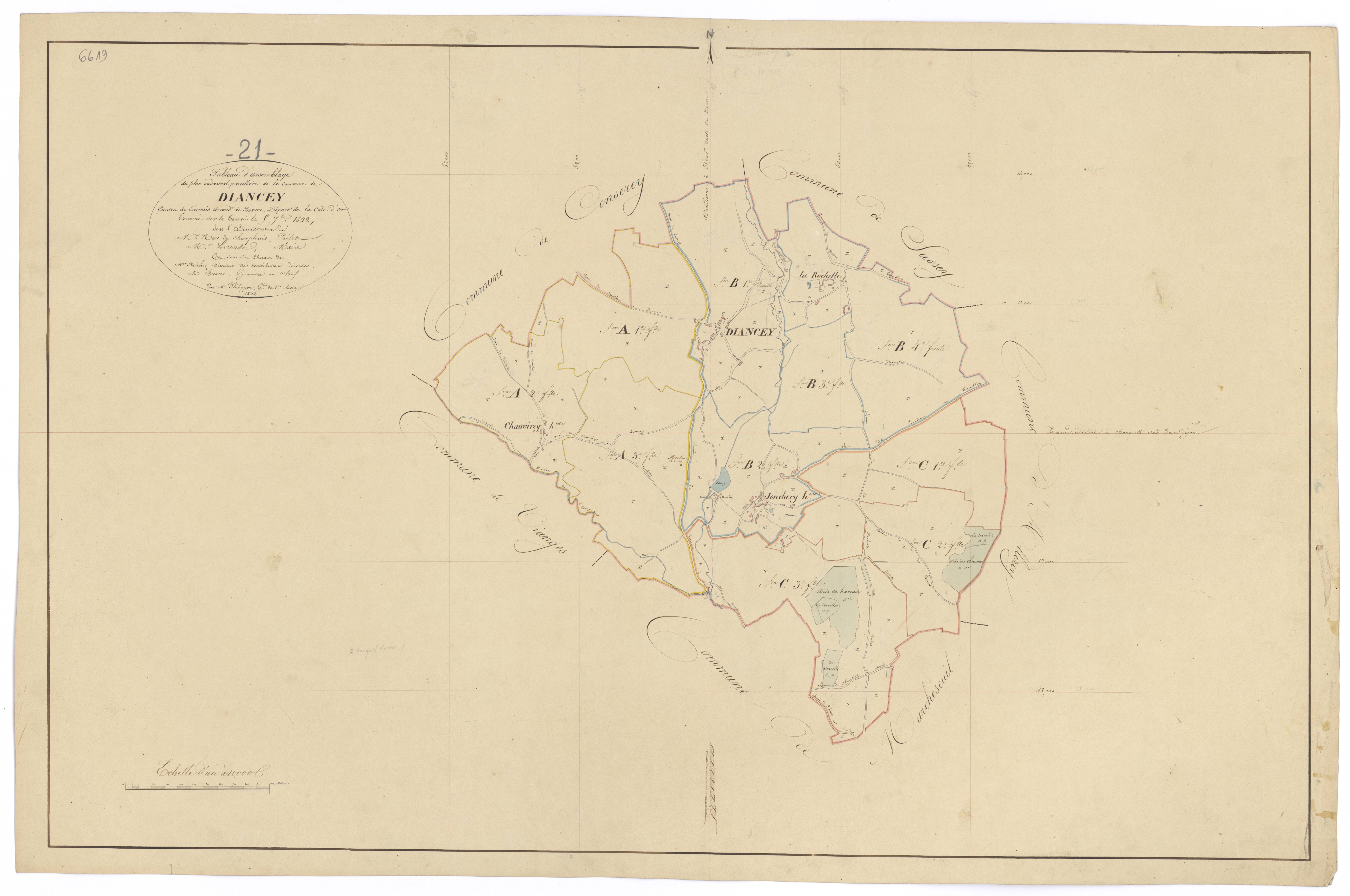 Diancey - Tableau d'assemblage - 3 P PLAN 237/1