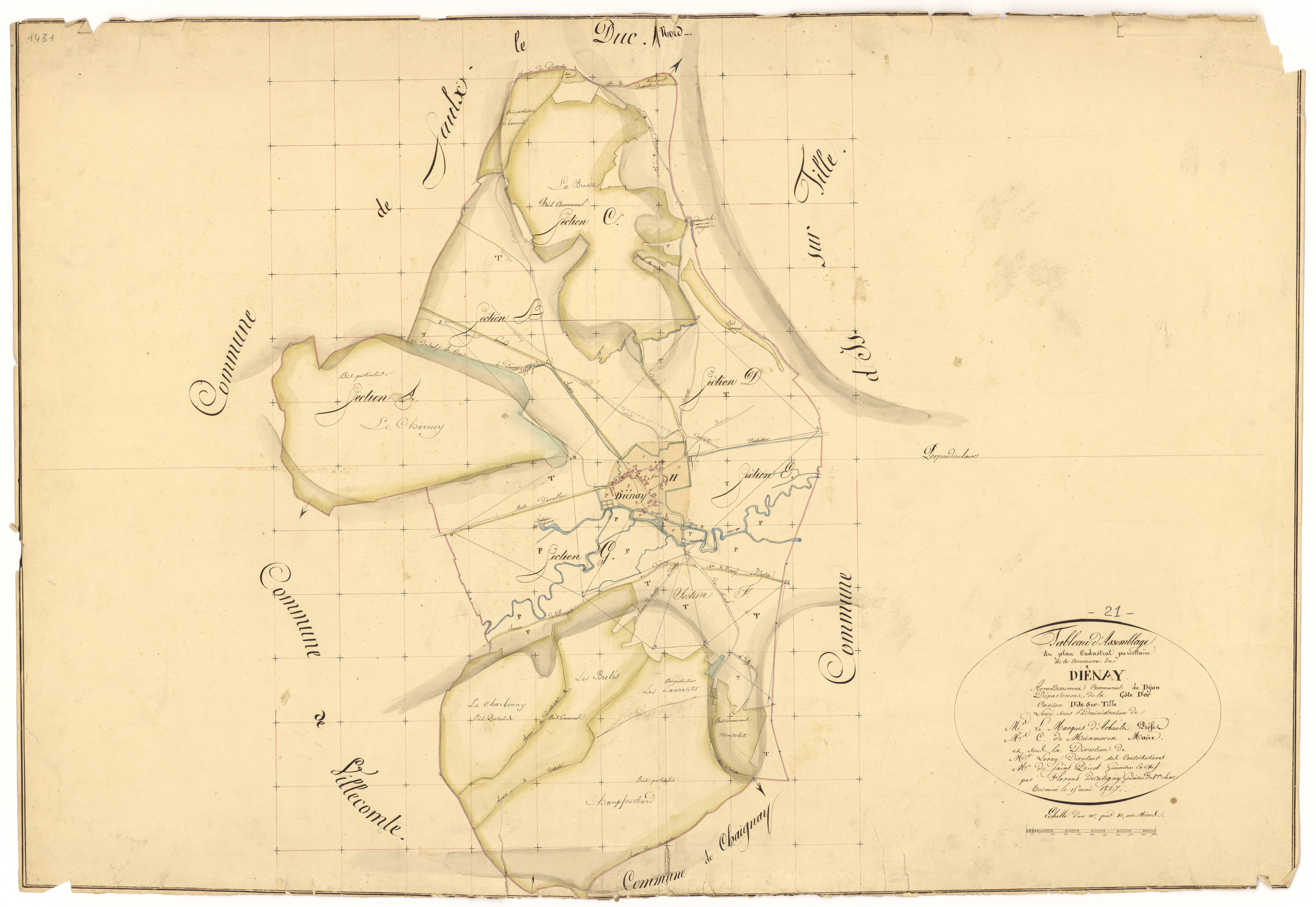 Diénay - Tableau d'assemblage - 3 P PLAN 238/1